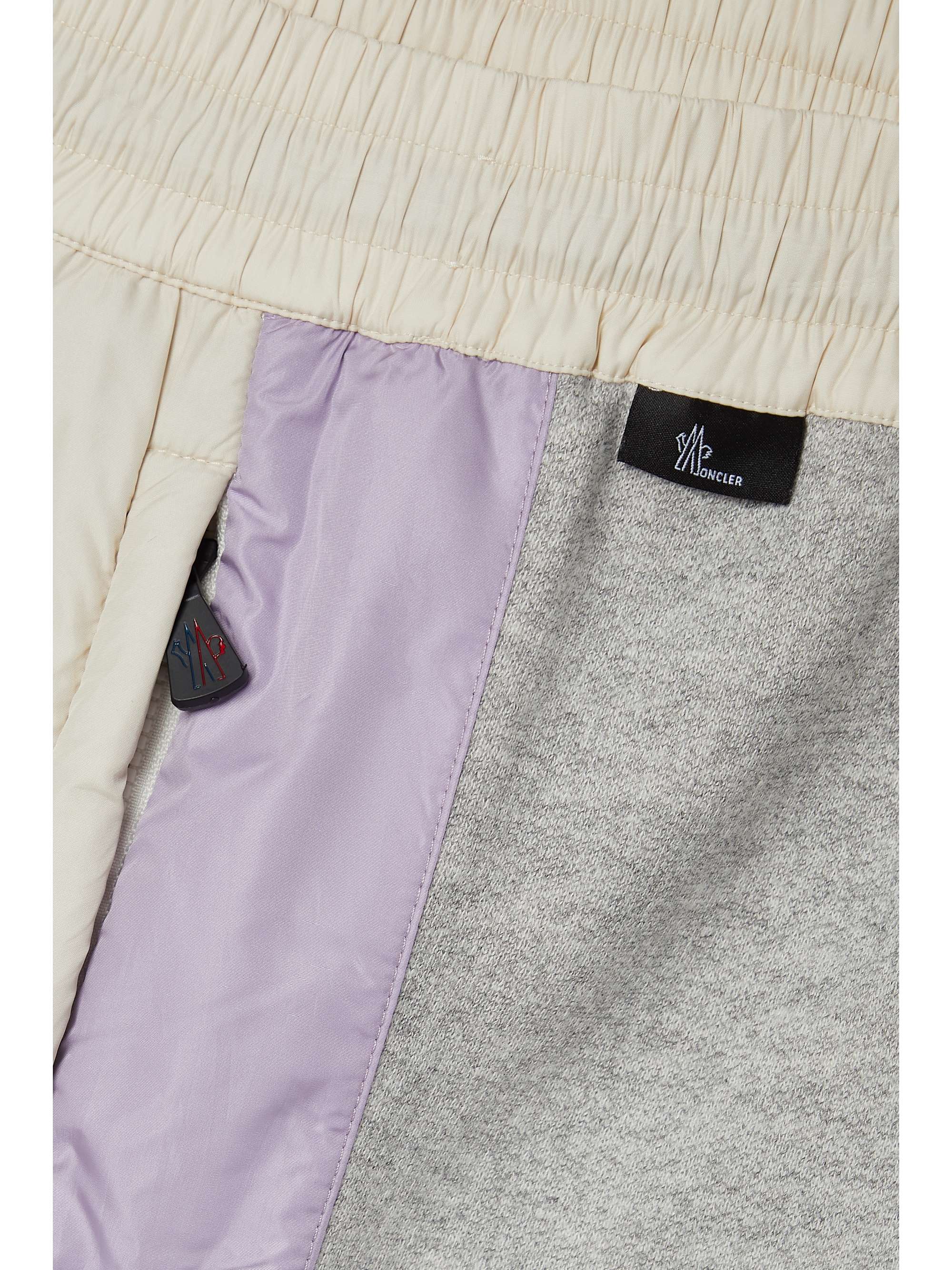 Shell-trimmed cotton-blend jersey track pants view