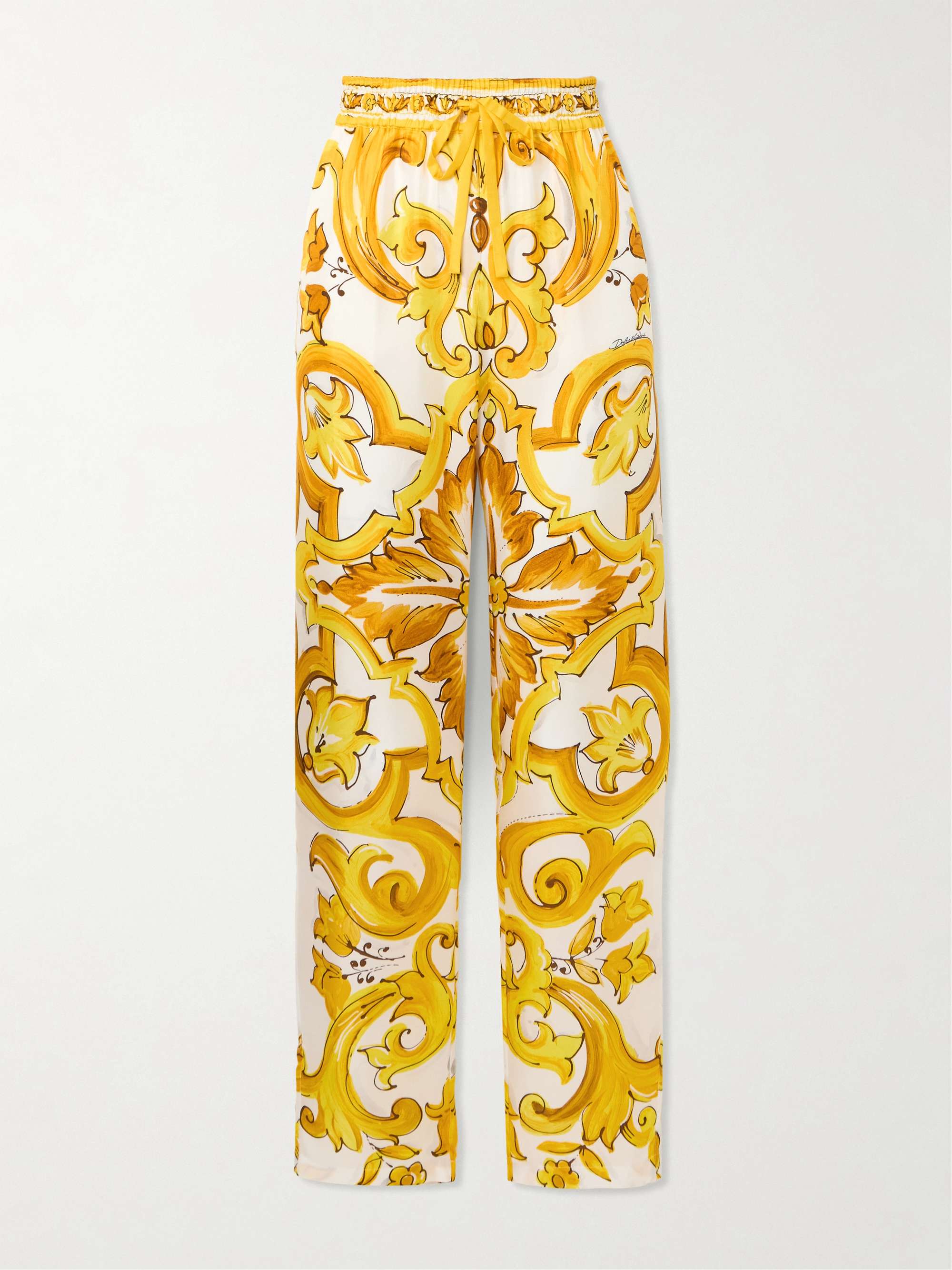 Maiolica printed silk-twill pants view