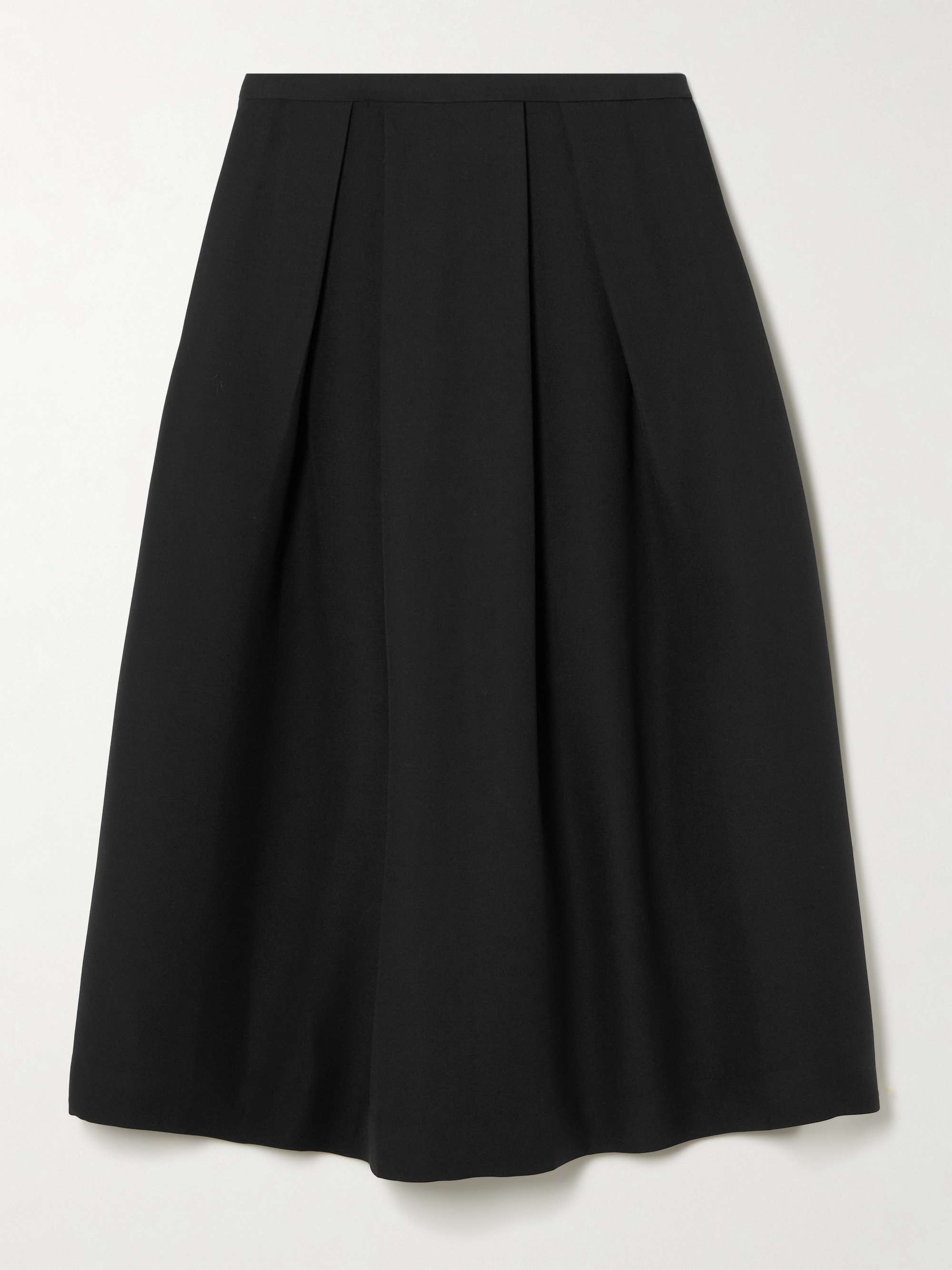 Pleated wool and silk-blend midi skirt view