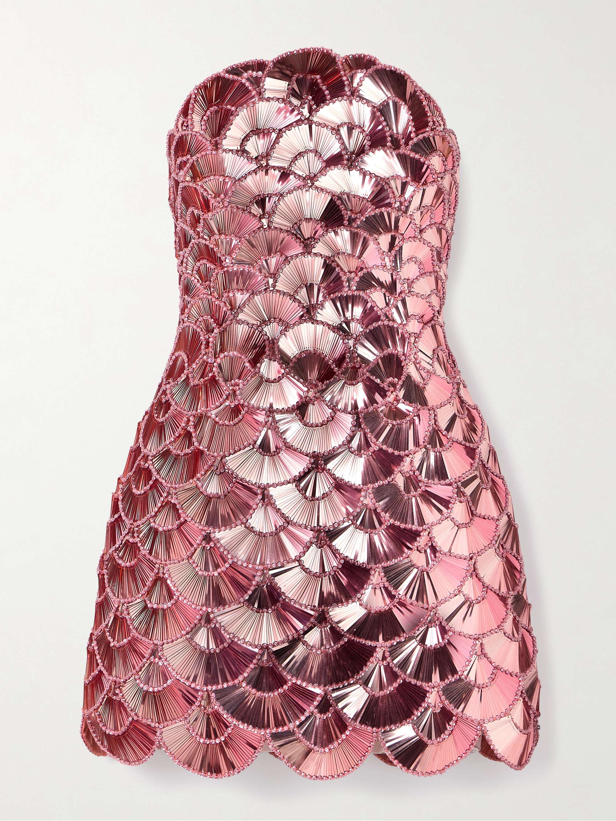 Strapless embellished tulle mini dress view