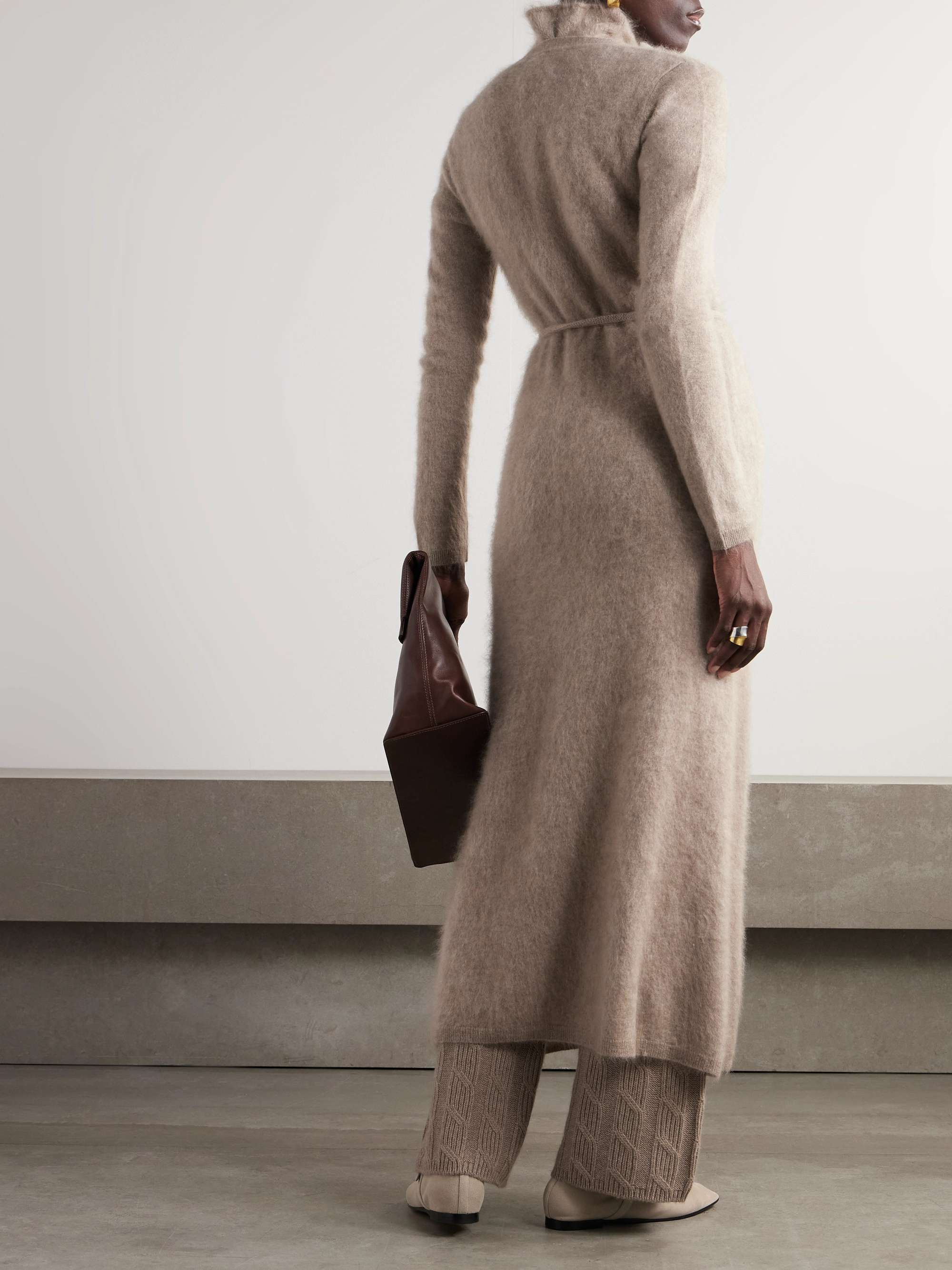 Carlie belted brushed organic cashmere cardigan view