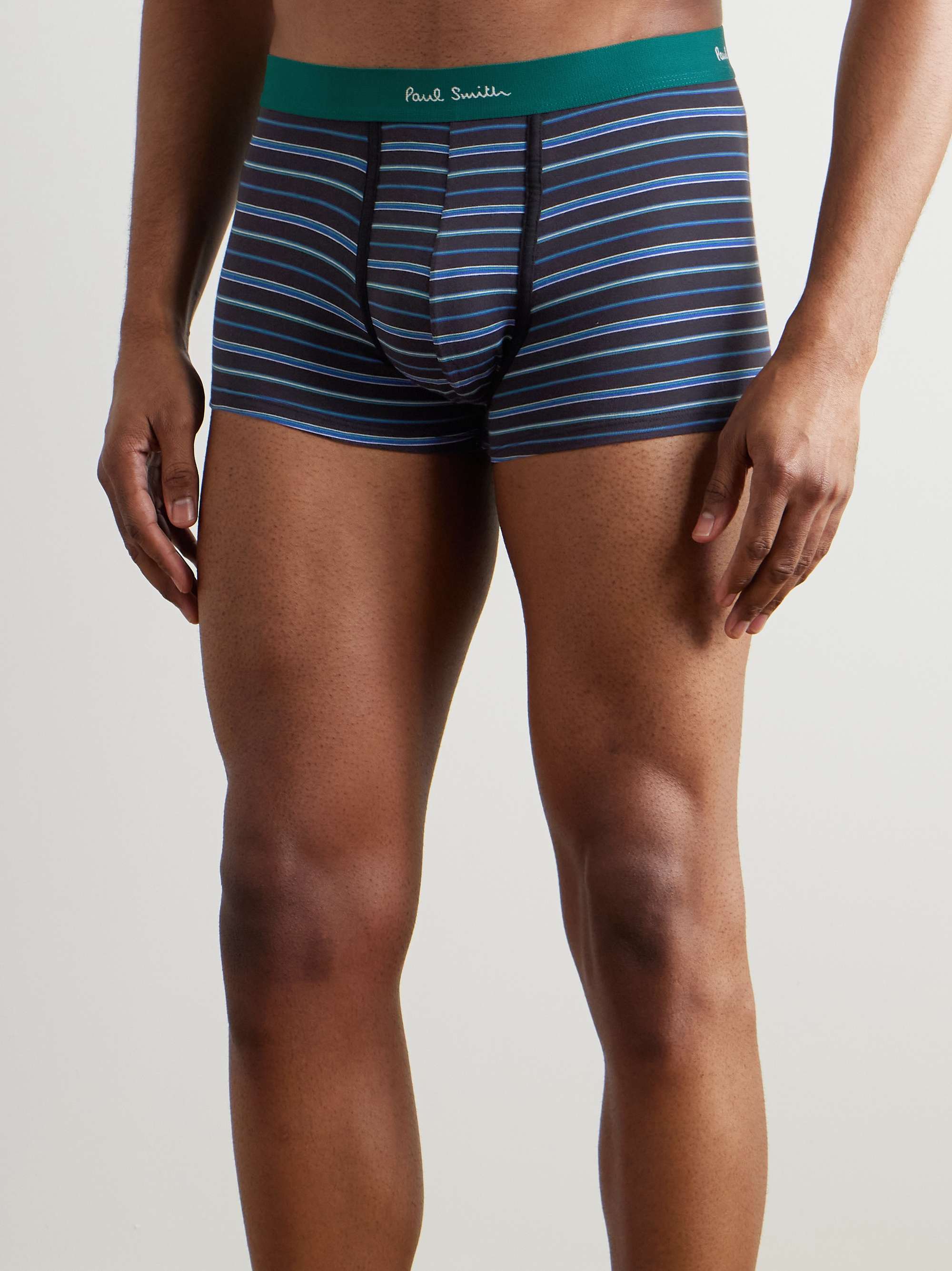 Five-Pack Striped Stretch Organic Cotton Boxer Briefs view
