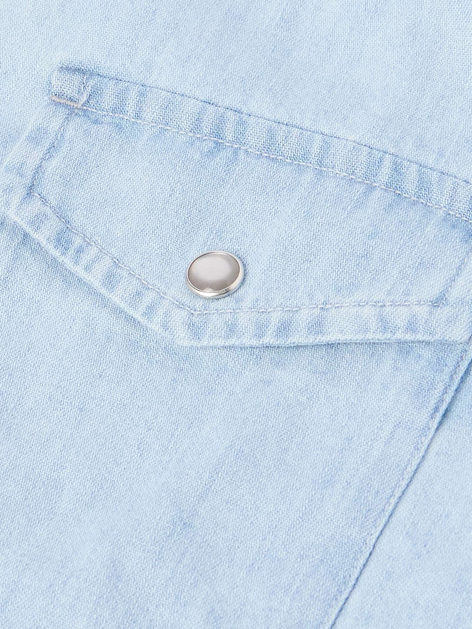 Slim-Fit Cotton-Chambray Western Shirt view