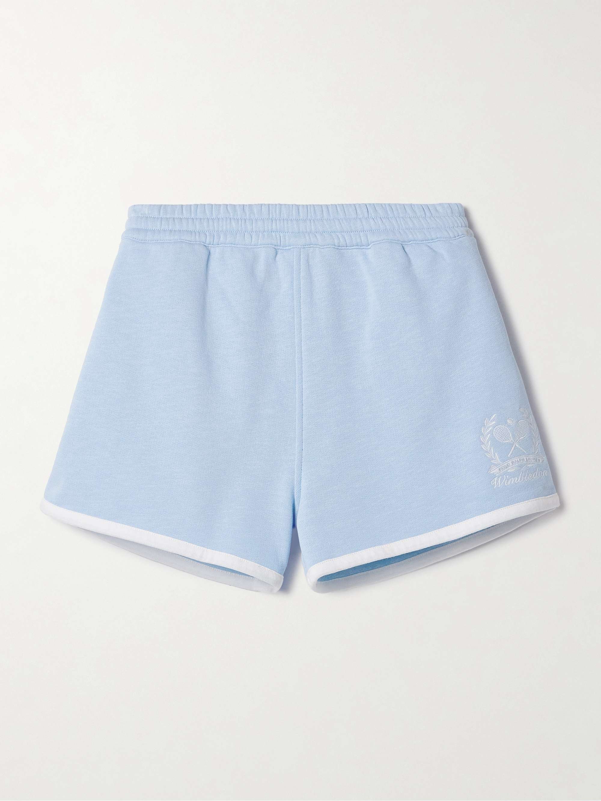 + Wimbledon embroidered cotton-blend jersey shorts view