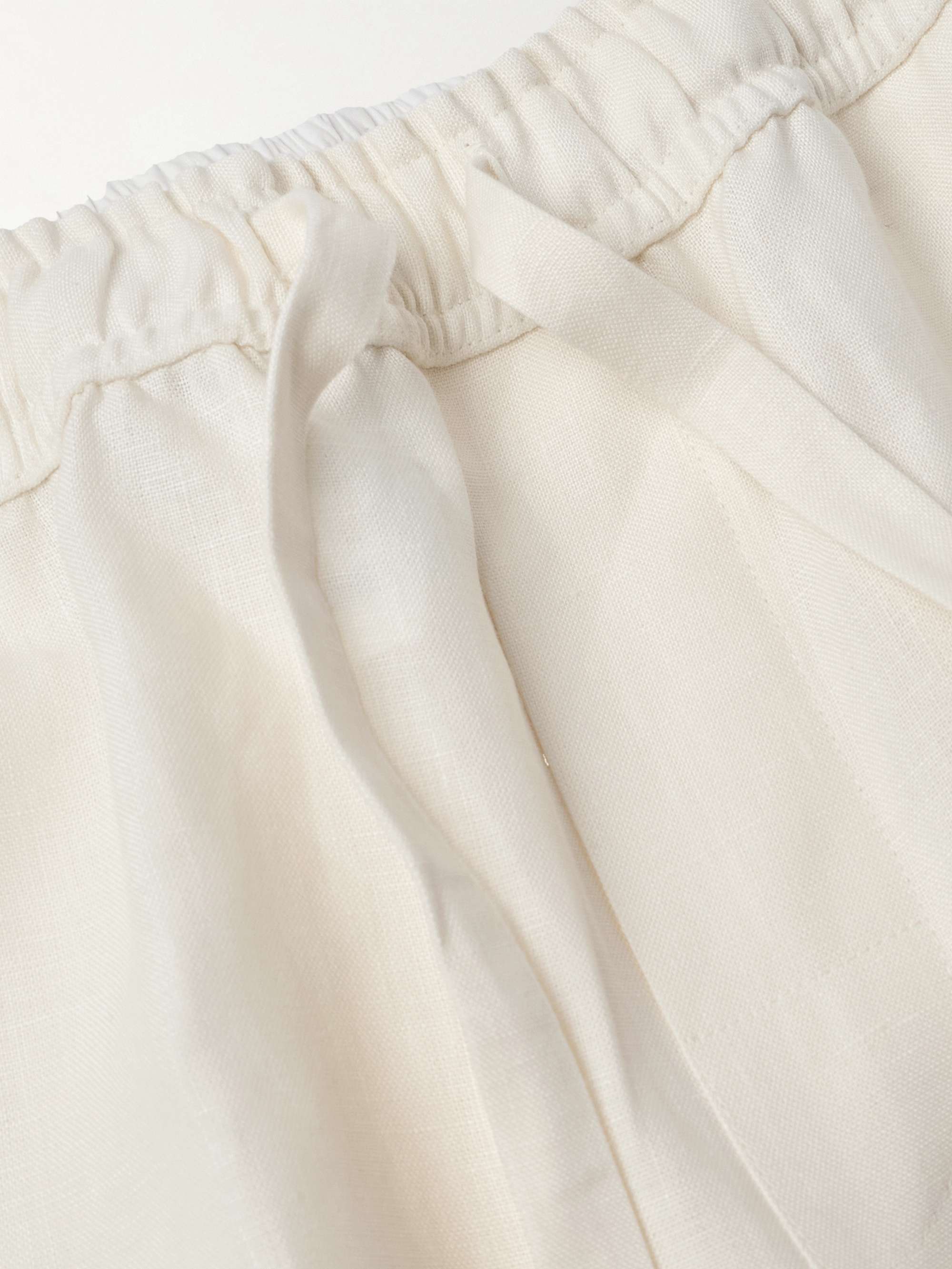 Straight-Leg Piped Linen and Silk-Blend Trousers view