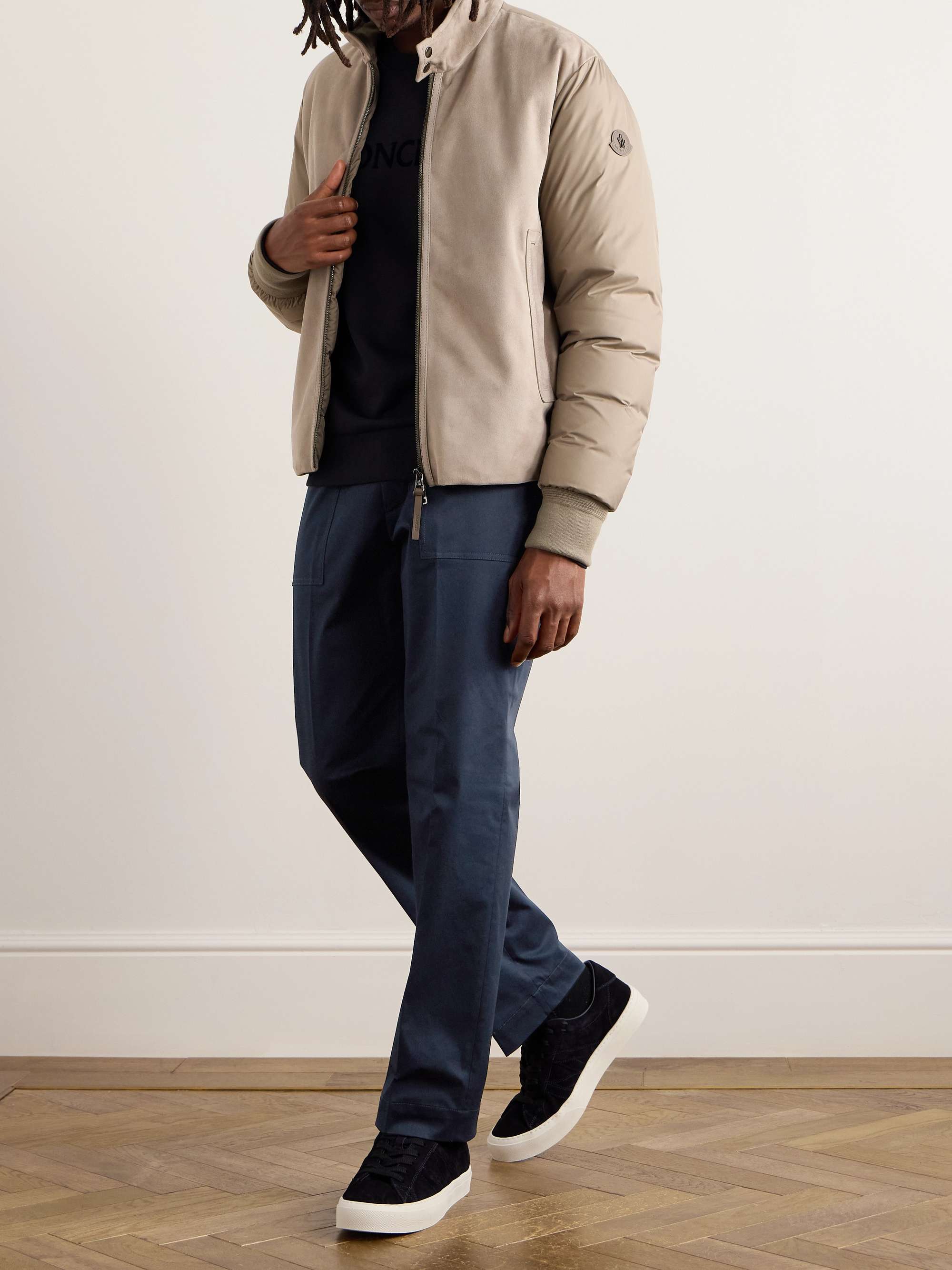 Tapered Cotton-Blend Gabardine Trousers view