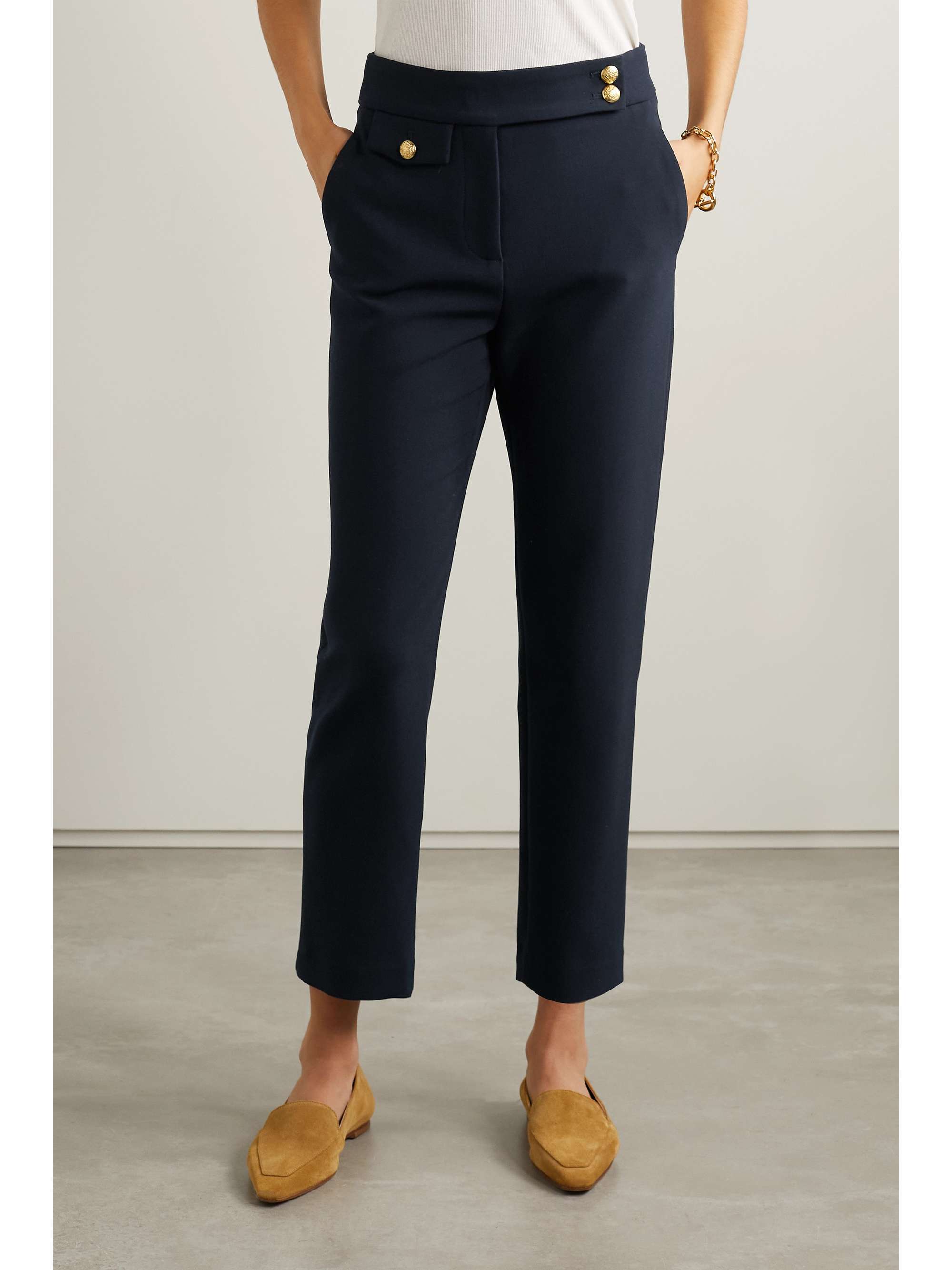 Renzo cropped woven straight-leg pants view