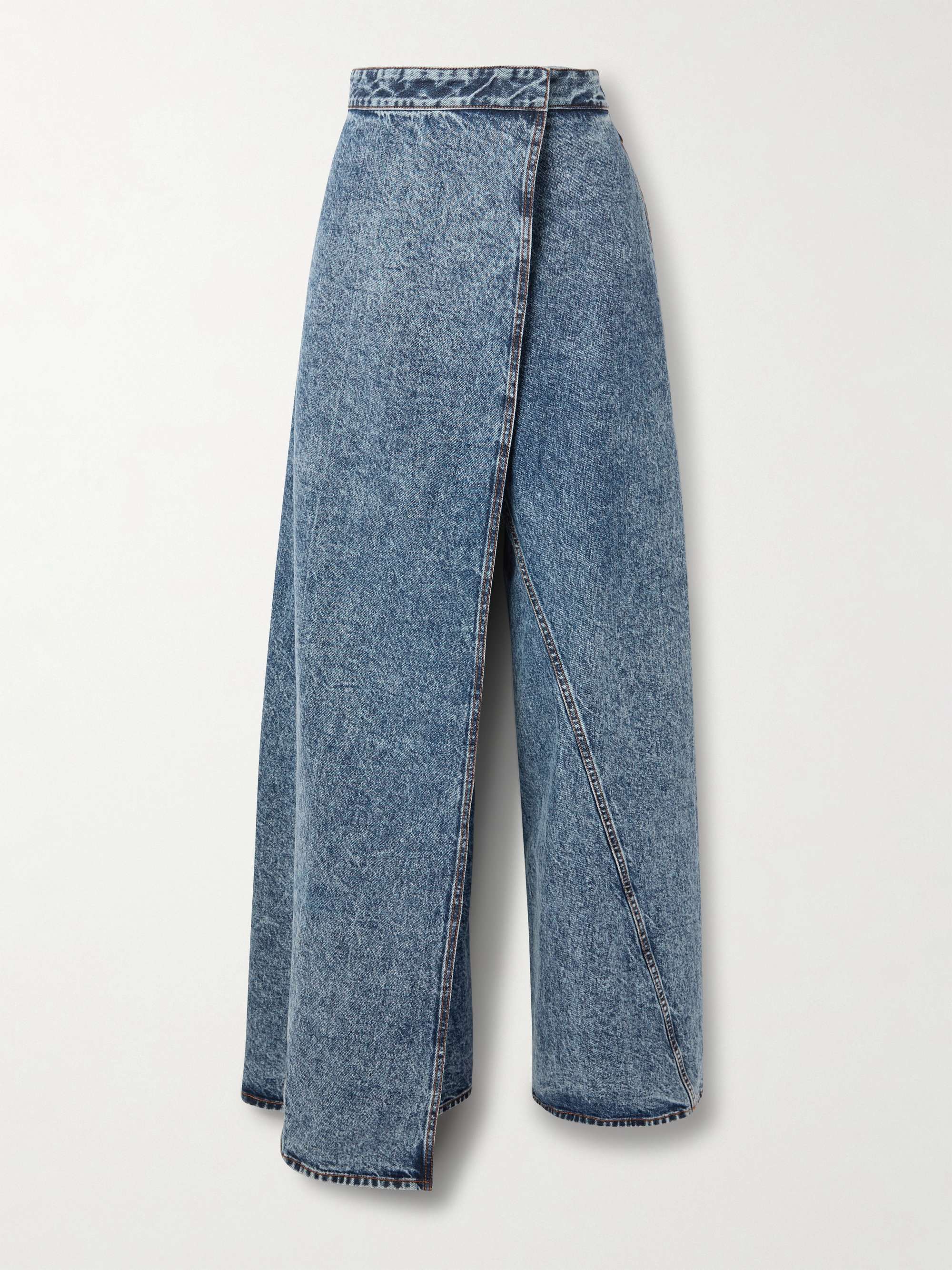 Asymmetric wide-leg jeans view