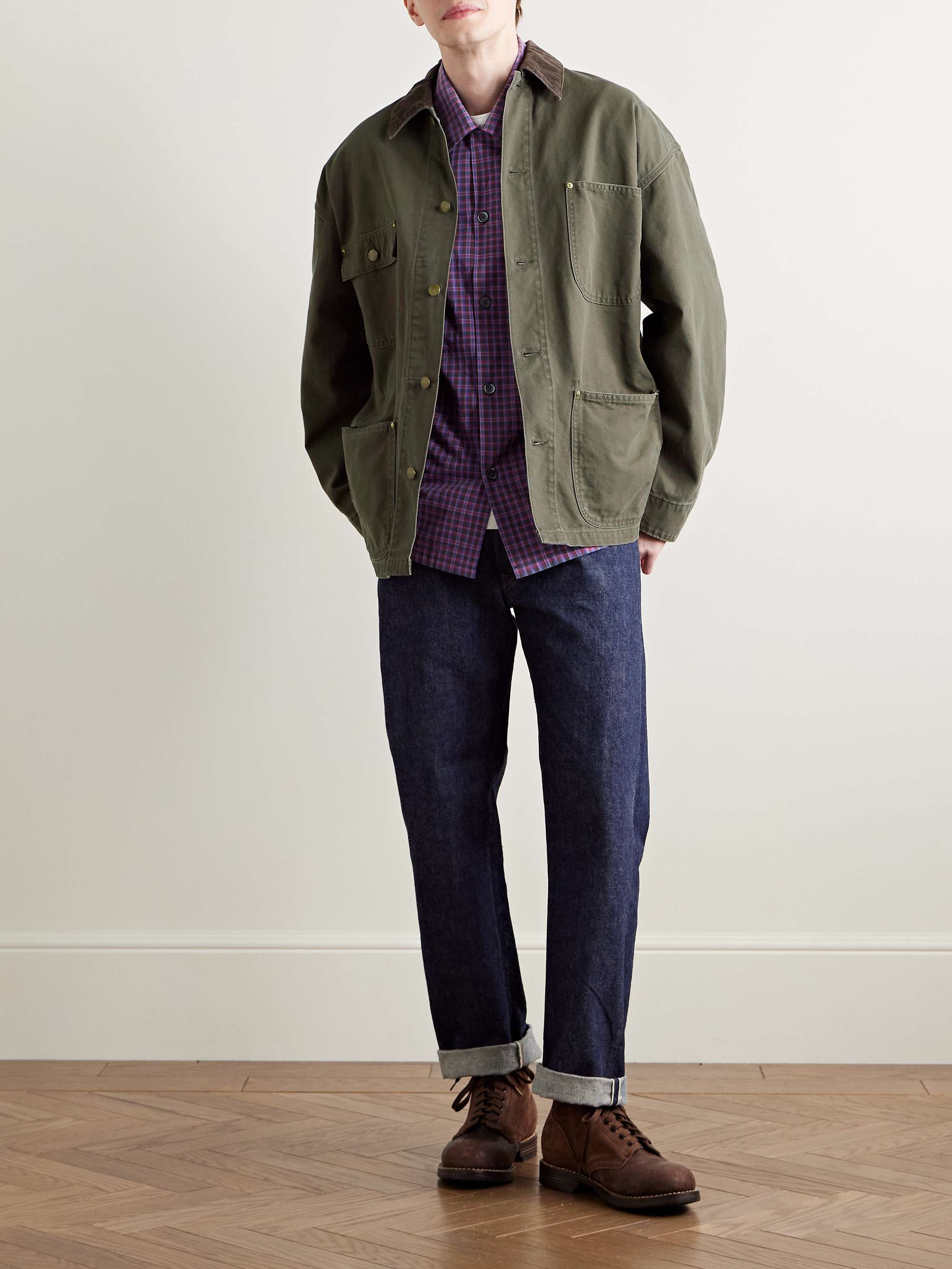 Cotton-Blend Corduroy-Trimmed Cotton-Canvas Chore Jacket view