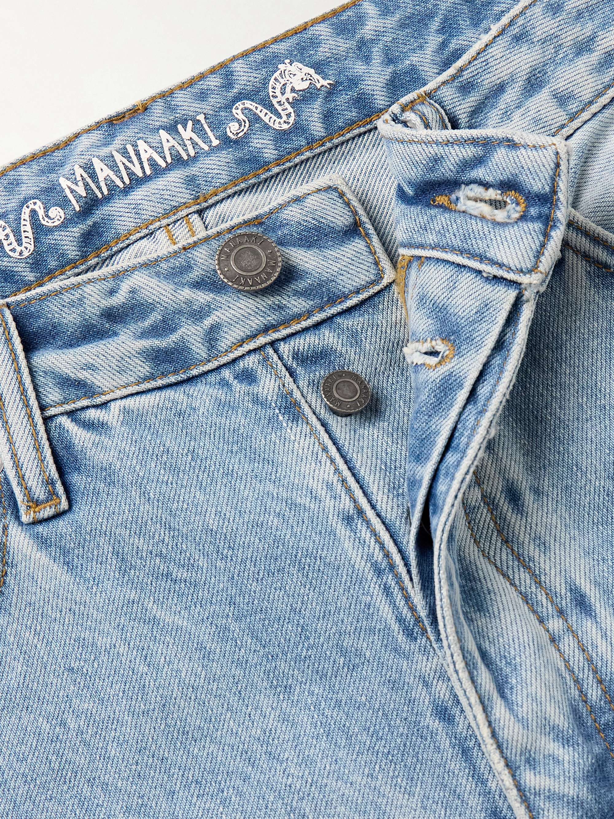 Tama Slim-Fit Straight-Leg Distressed Denim Shorts view