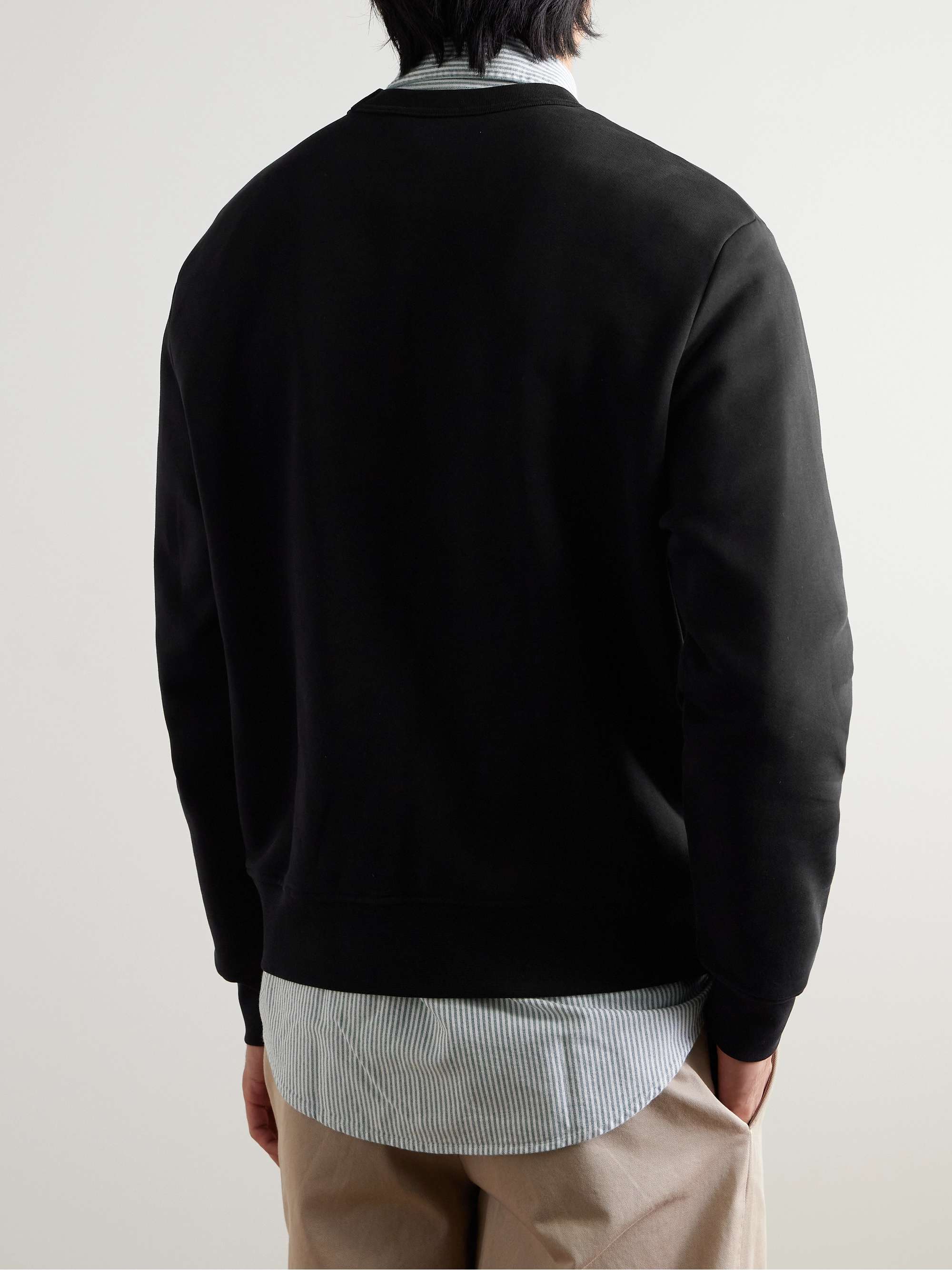 Logo-Flocked Organic Cotton-Jersey Sweatshirt view