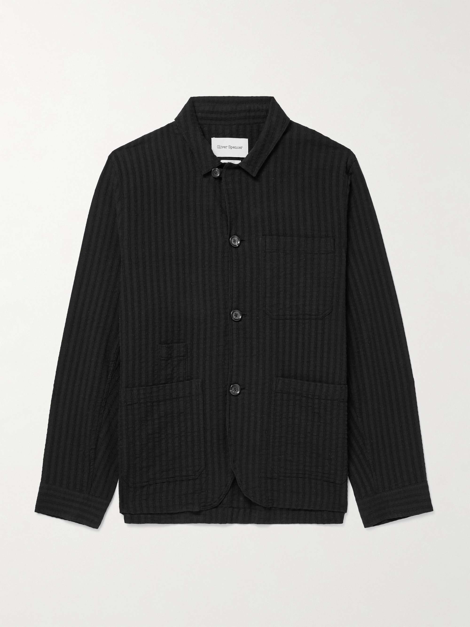 Bradwell Organic Cotton-Blend Seersucker Jacket view