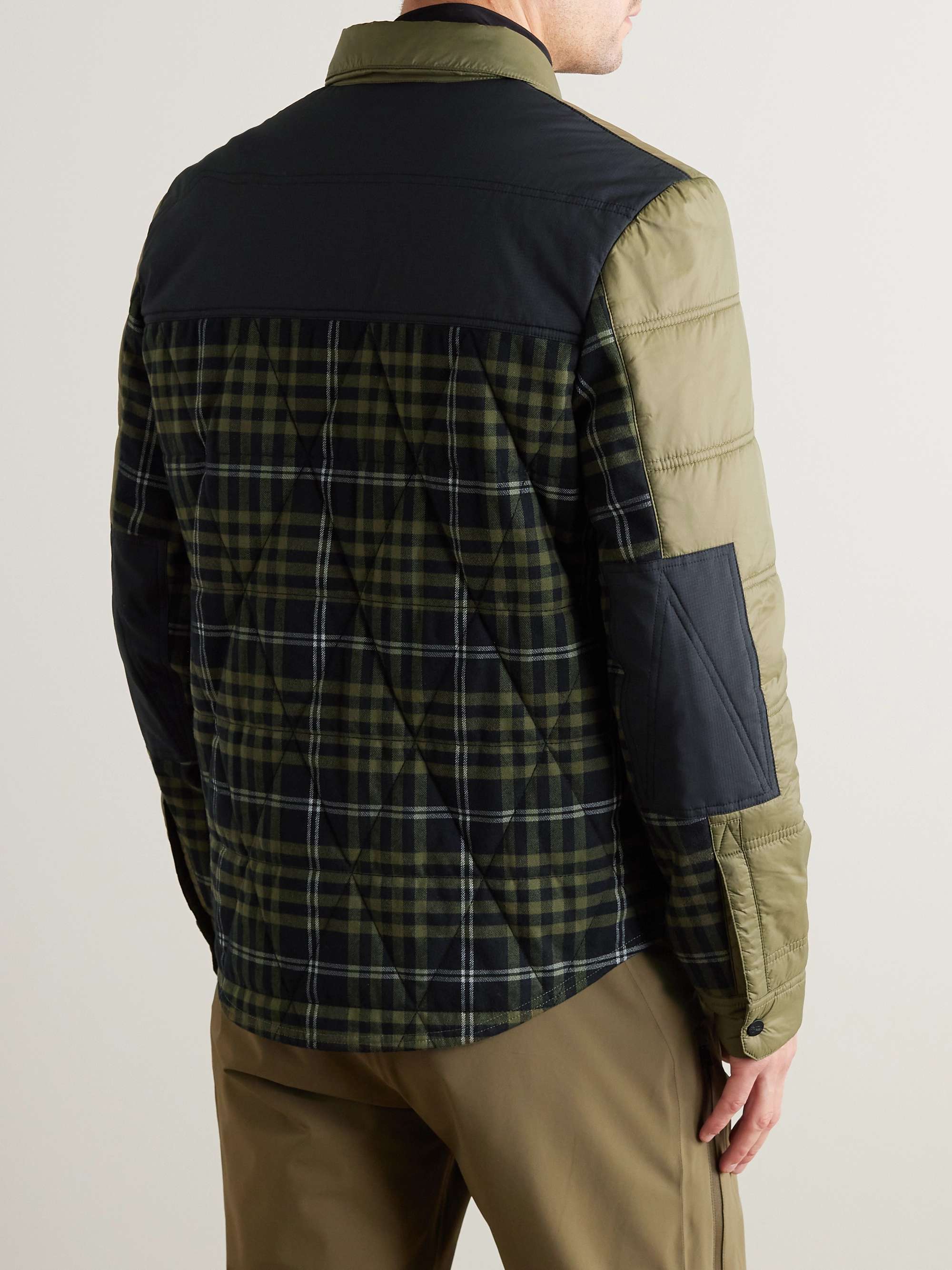 Loge Peak Padded Quilted Nylon and Checked Brushed Cotton-Flannel Ski Shirt view