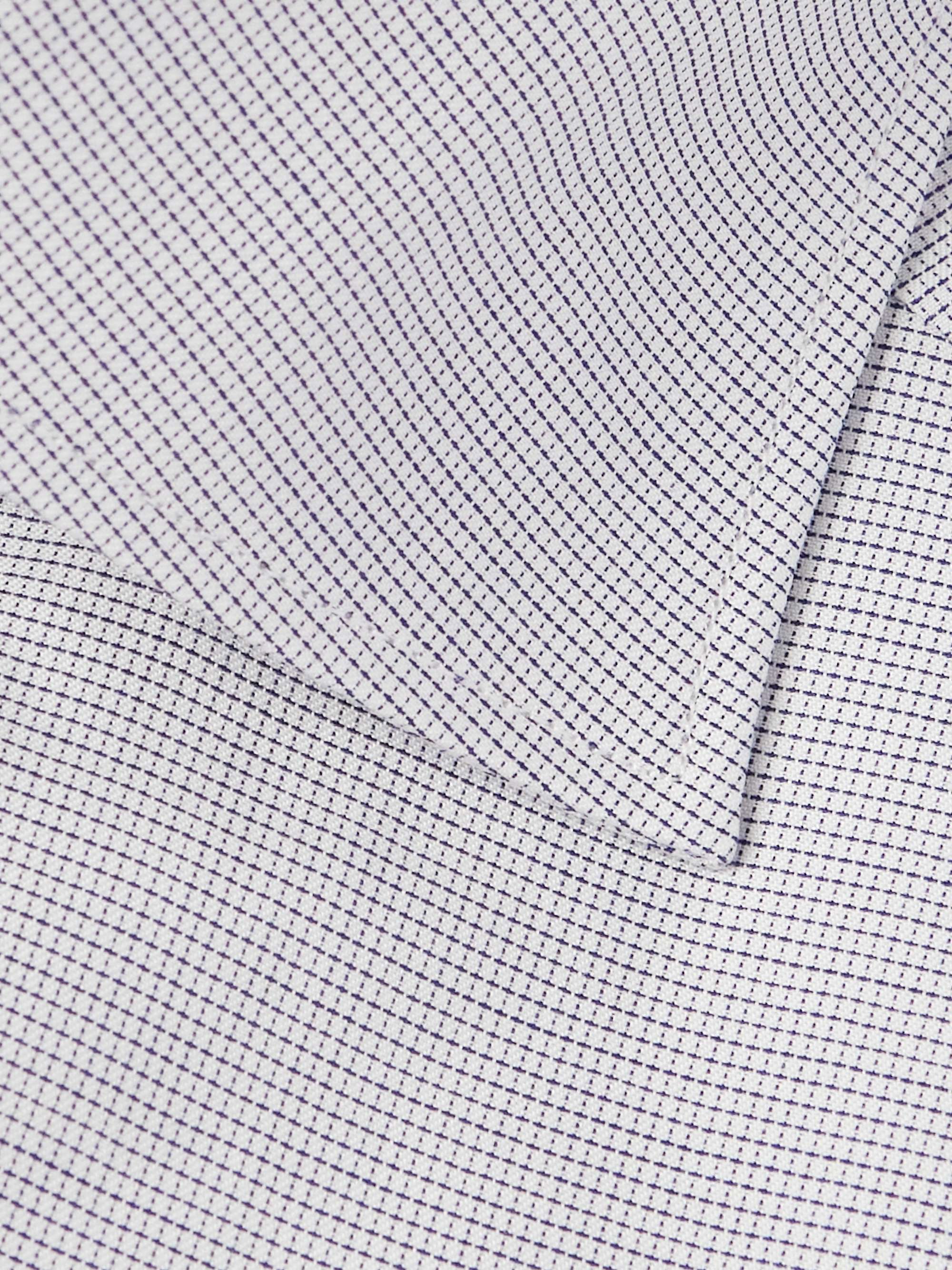 Cutaway-Collar Checked Cotton Shirt view