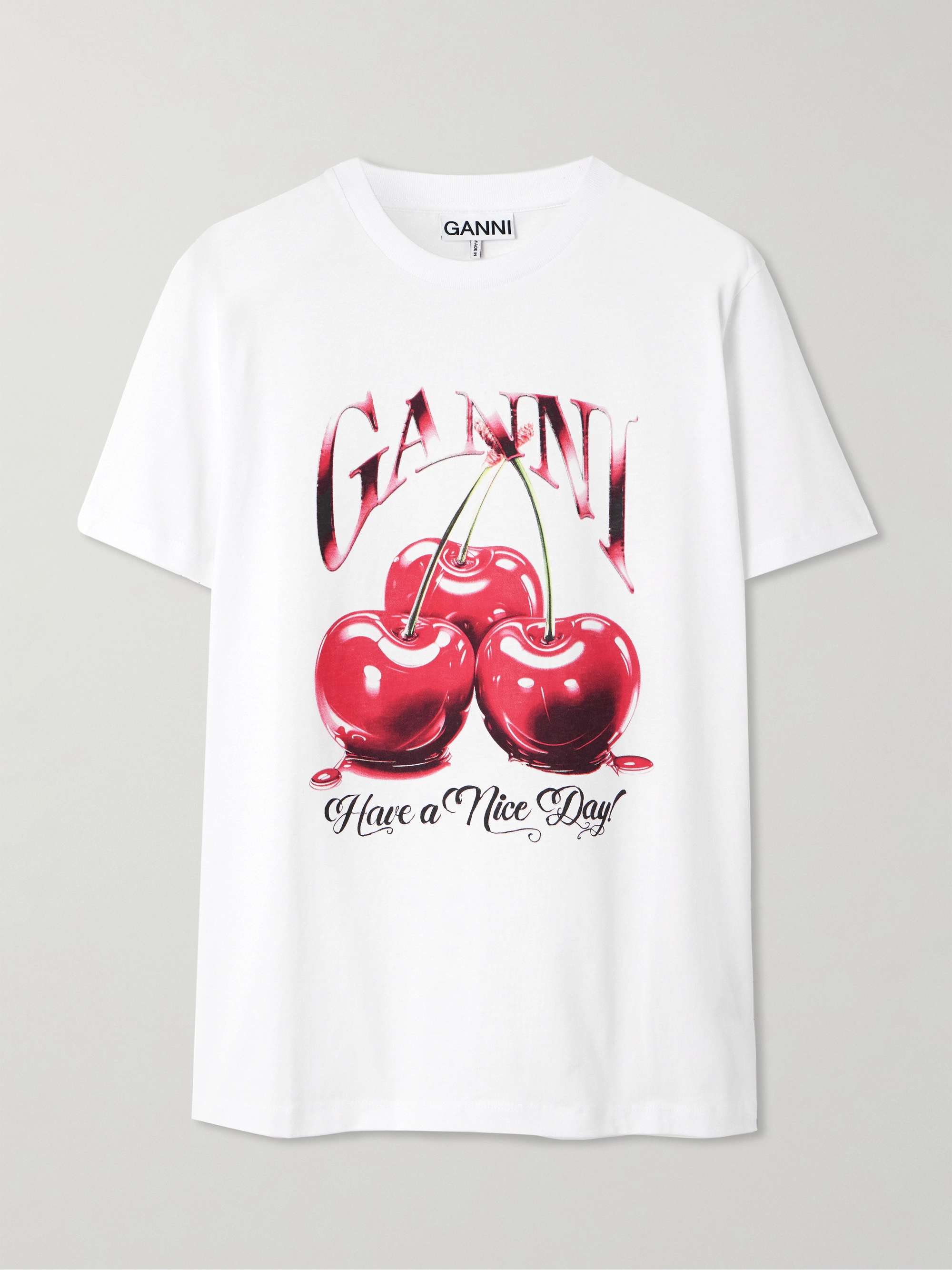Printed organic cotton-jersey T-shirt view
