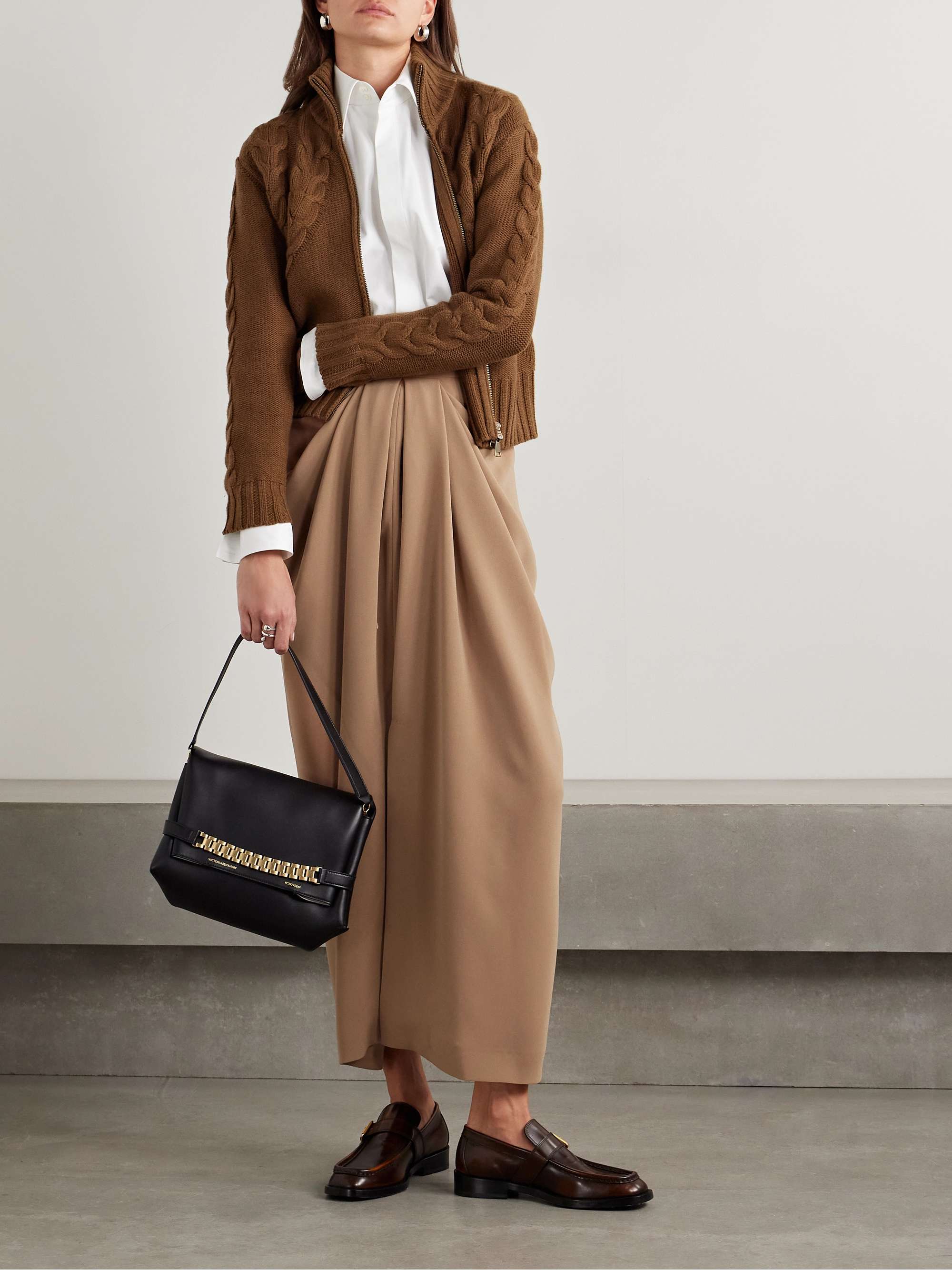 Mabel cable-knit wool and cashmere-blend cardigan view