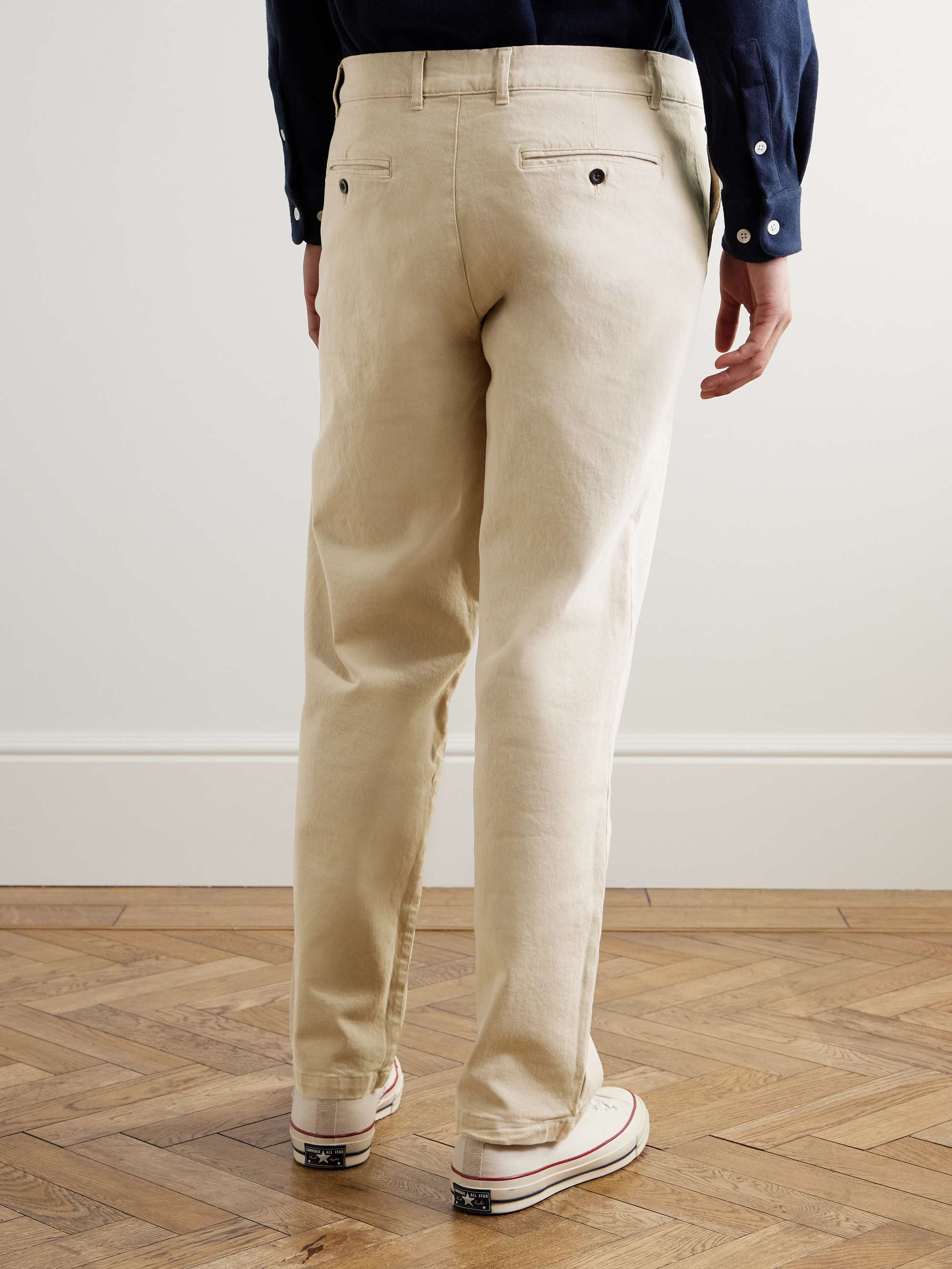 Labura Straight-Leg Cotton-Blend Twill Trousers view