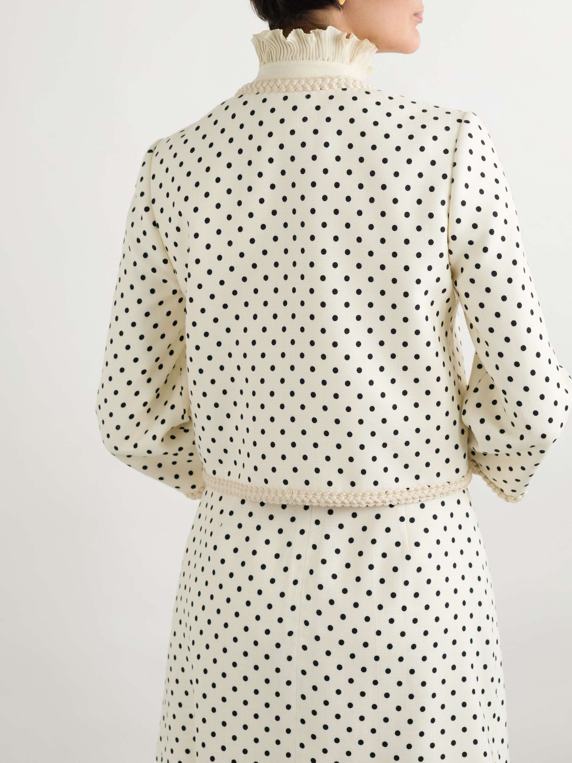 Embroidered polka-dot woven jacket view