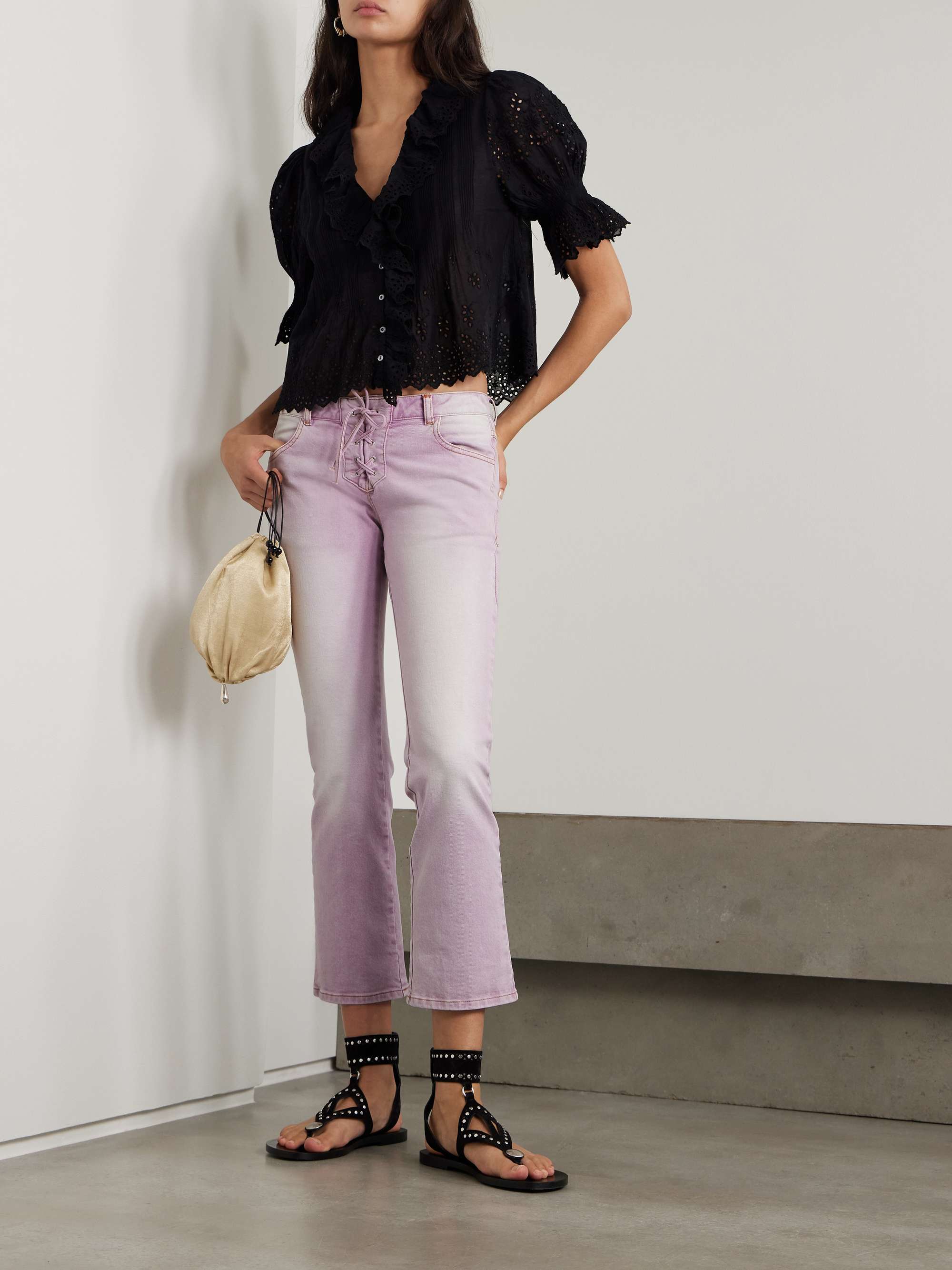 Valen lace-up flared jeans view