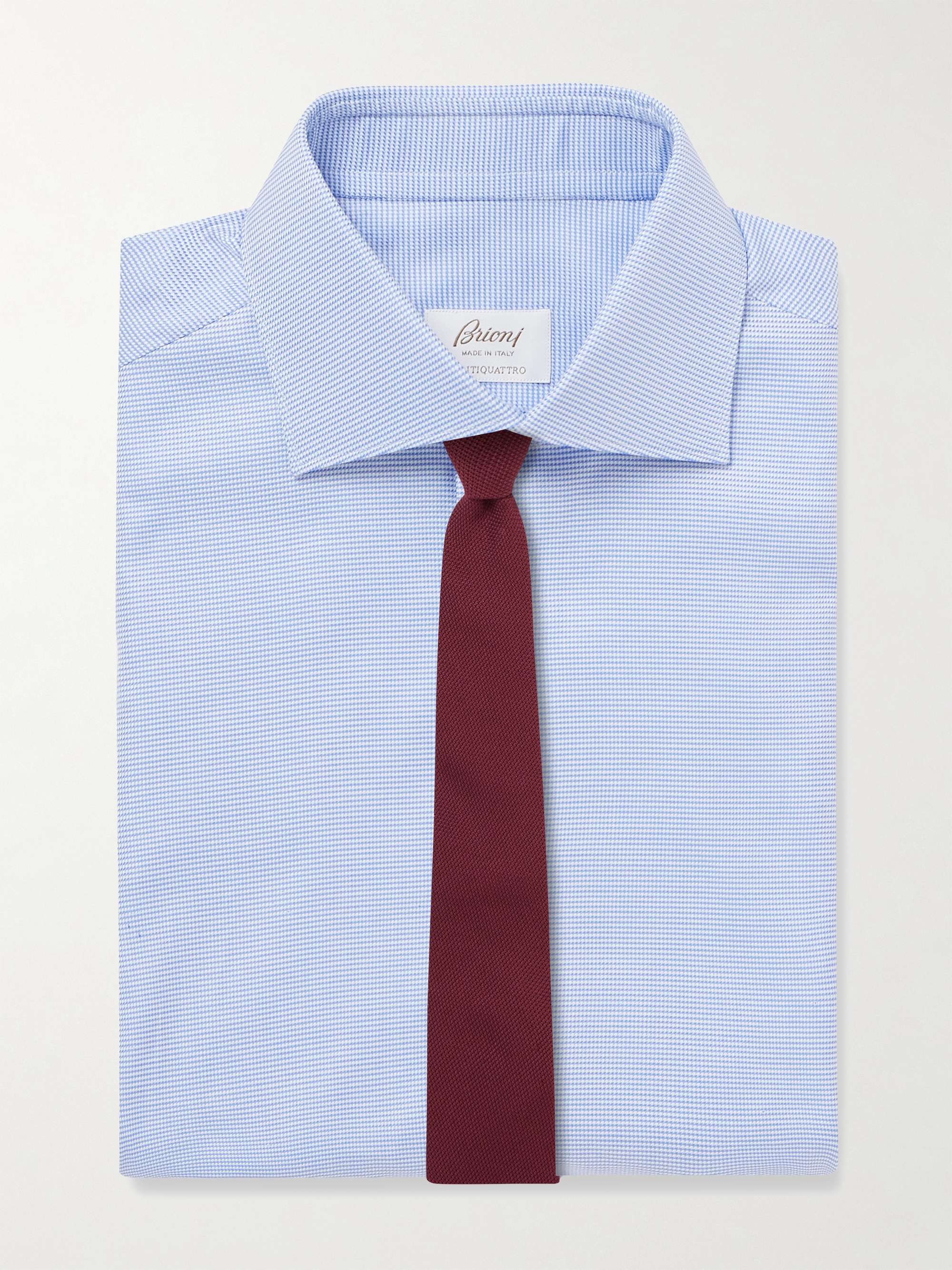 William Cutaway-Collar Houndstooth Cotton Shirt view