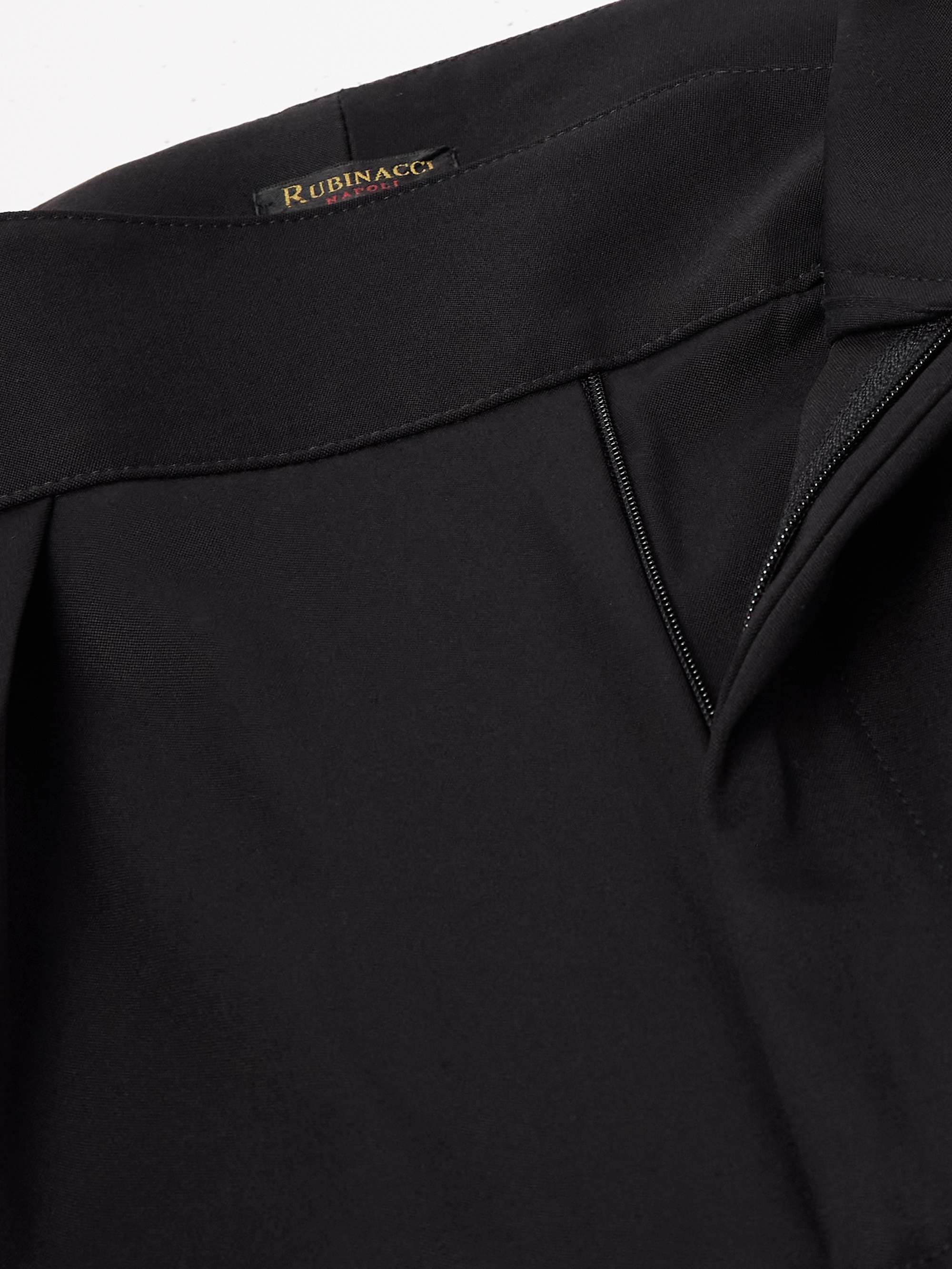 Manny Straight-Leg Pleated Wool Tuxedo Trousers view
