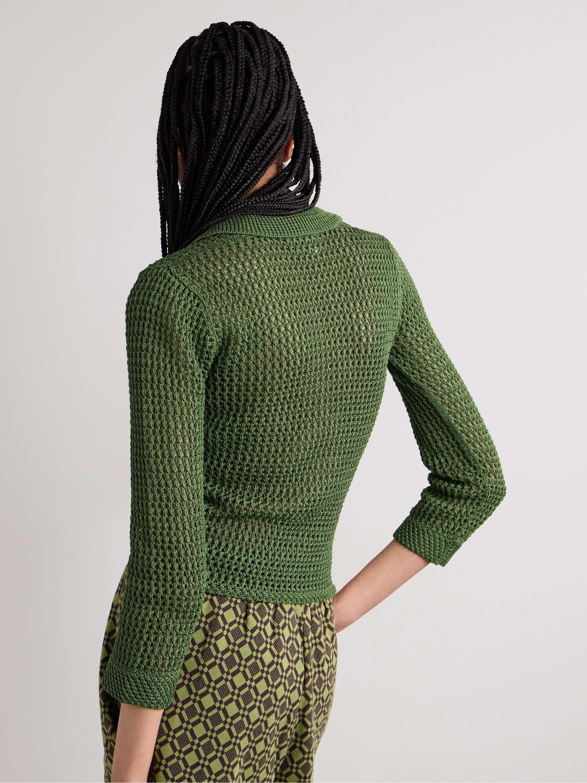 Willows crocheted cotton polo shirt view