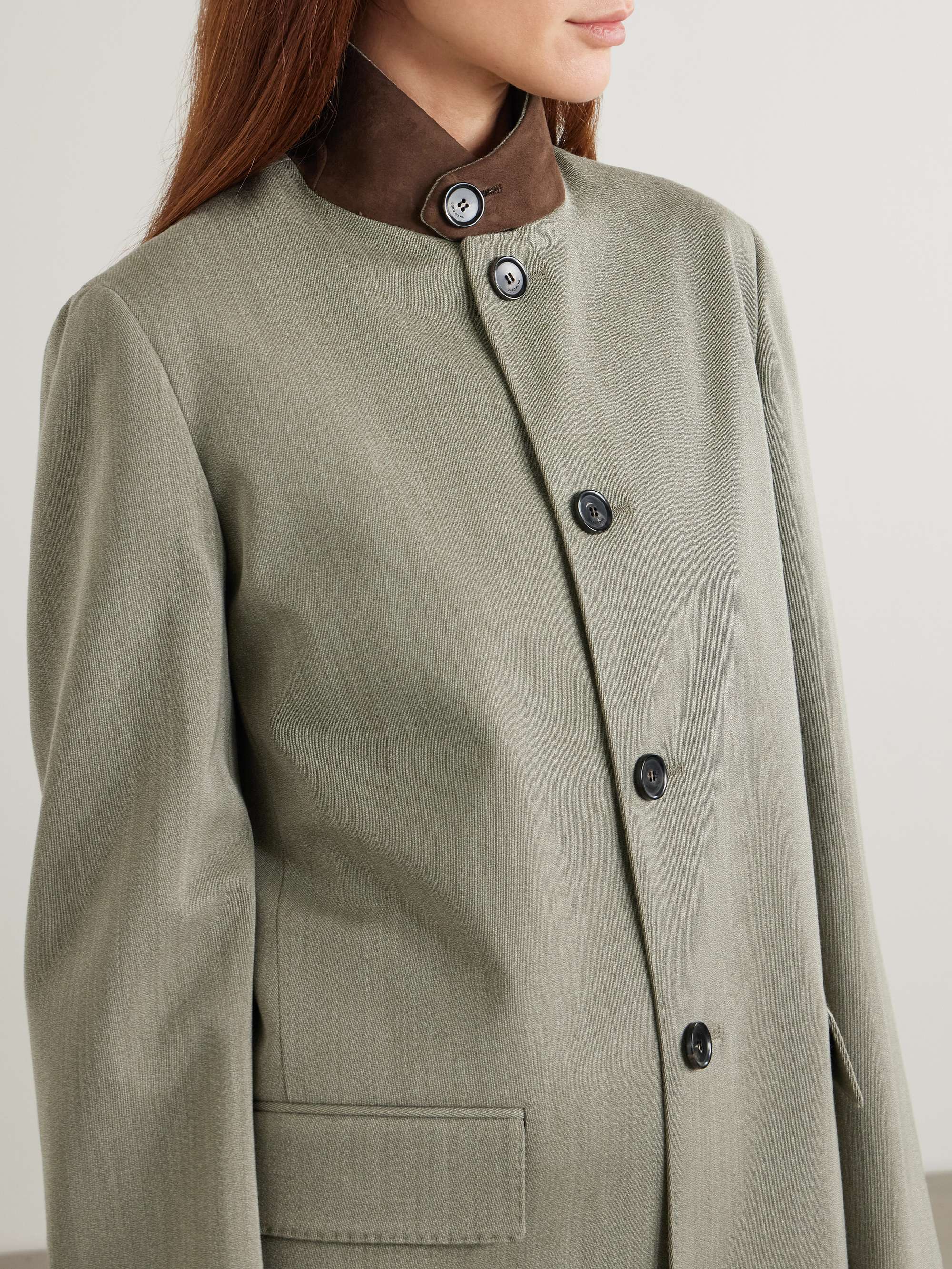 Blain suede-trimmed Storm System® wool coat view