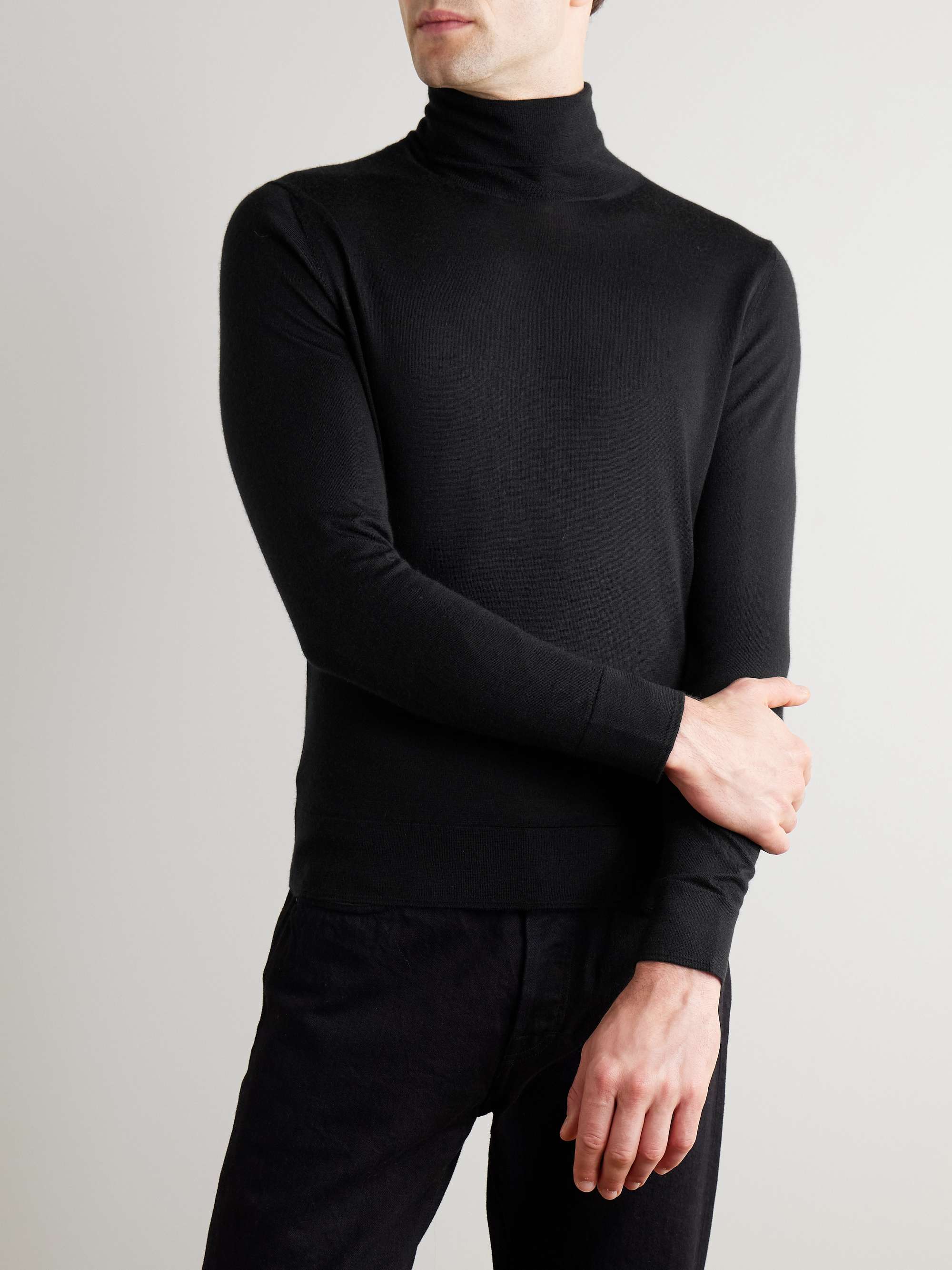 Cashmere, Wool and Silk-Blend Rollneck Sweater view