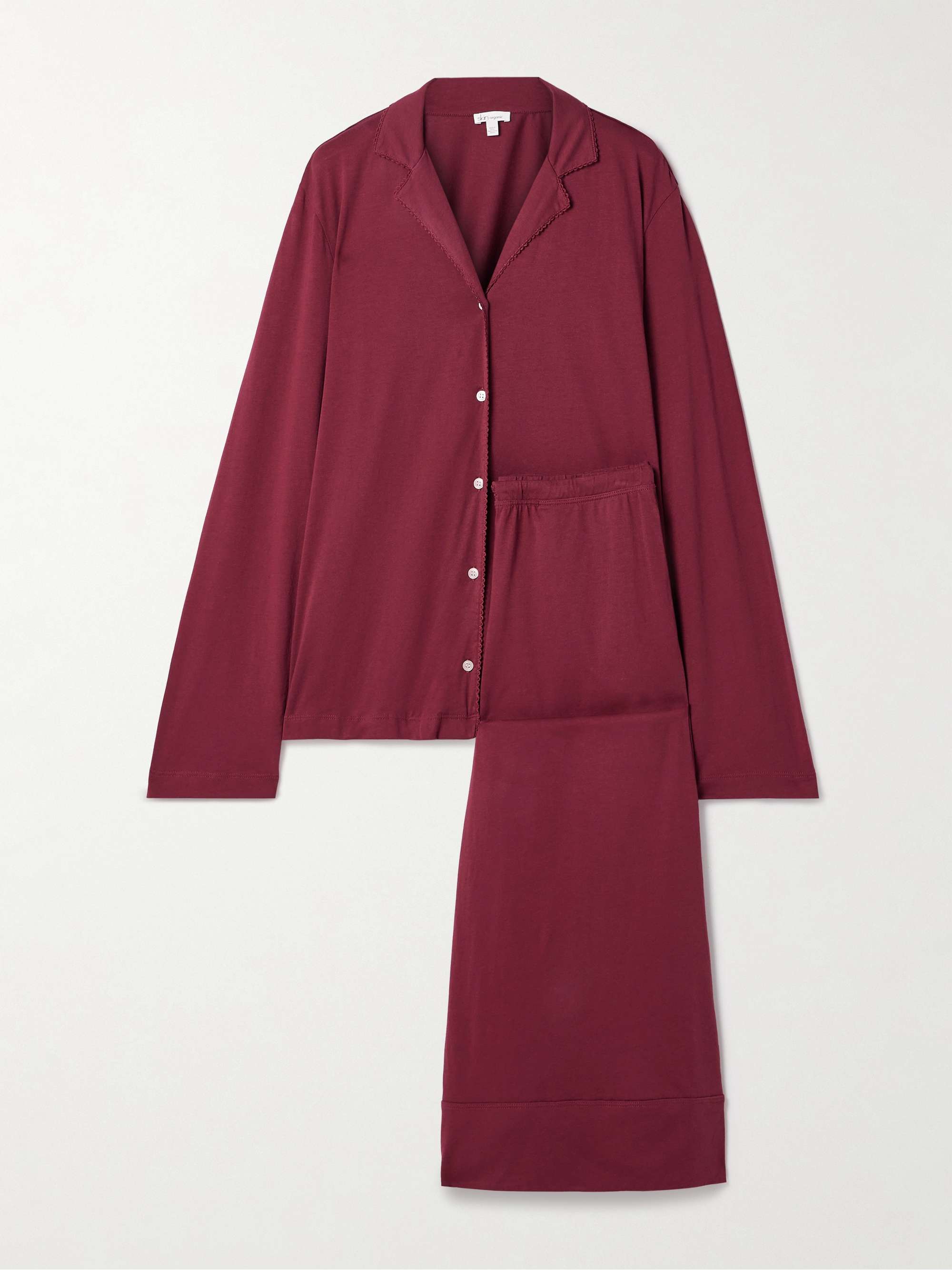 Camellia organic Pima cotton-jersey pajama set view