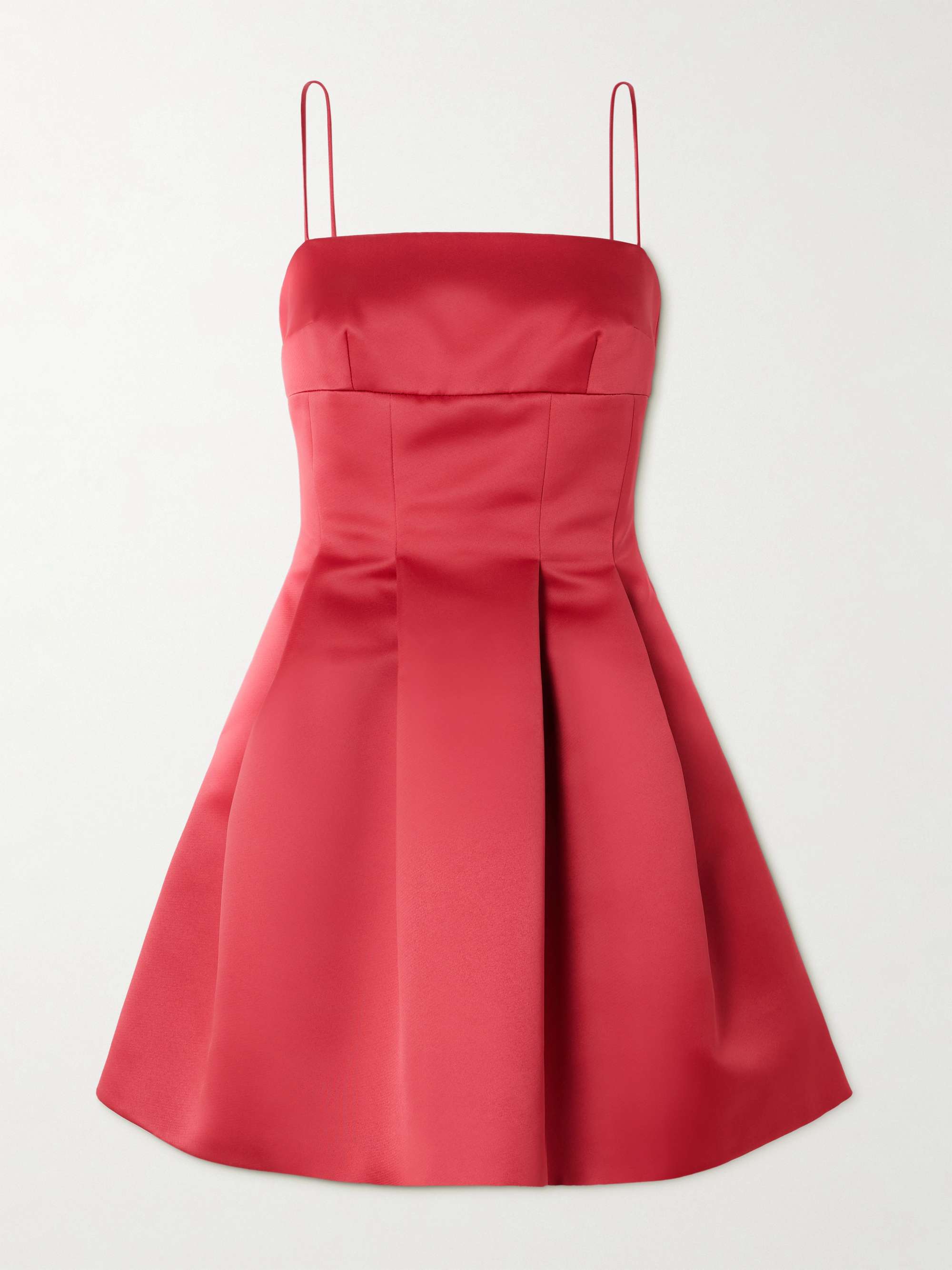Honor pleated duchesse-satin mini dress view