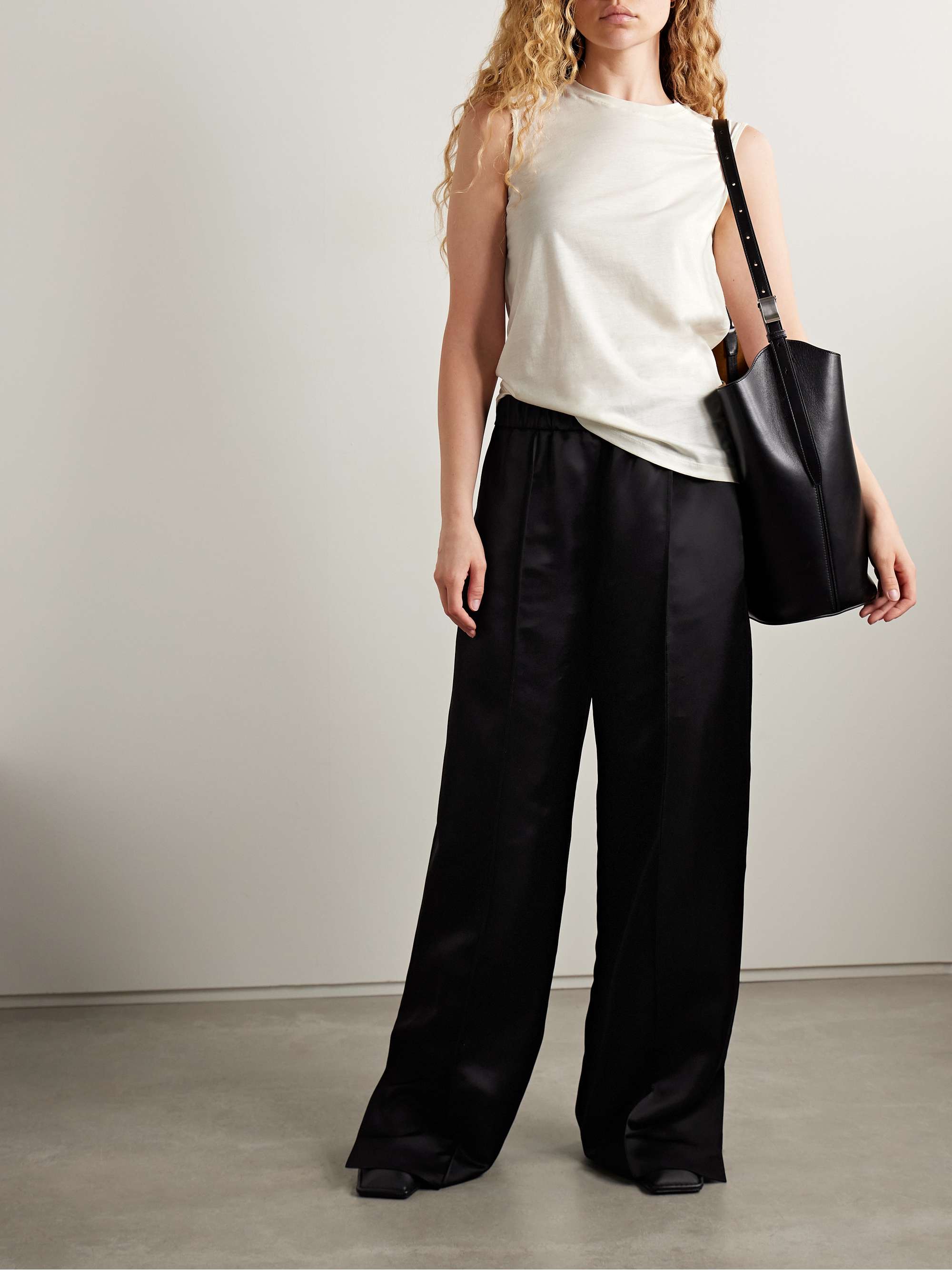 Cotton and silk-blend jersey tank view