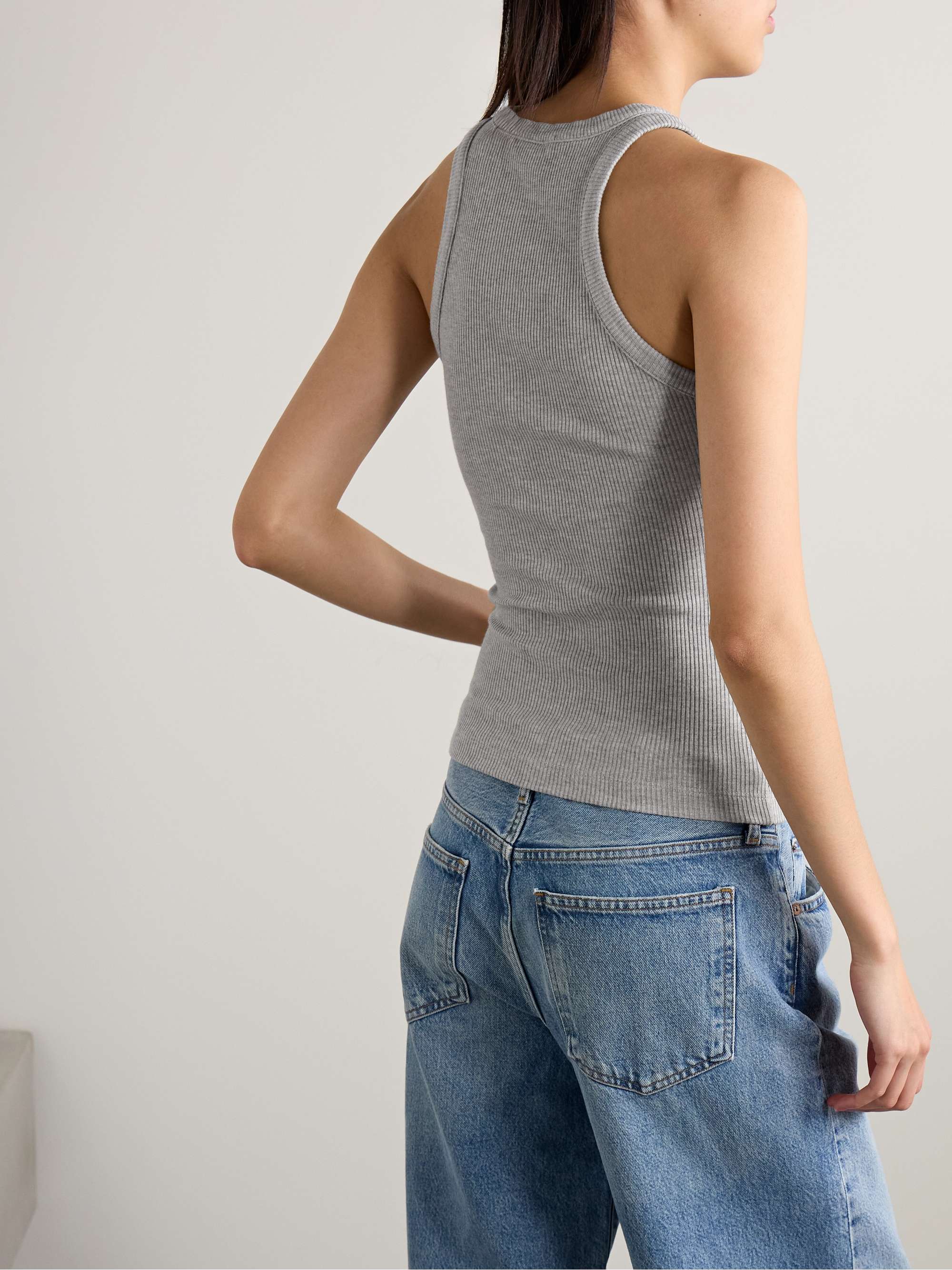 Rayne ribbed stretch organic cotton and Lyocell-blend jersey tank view
