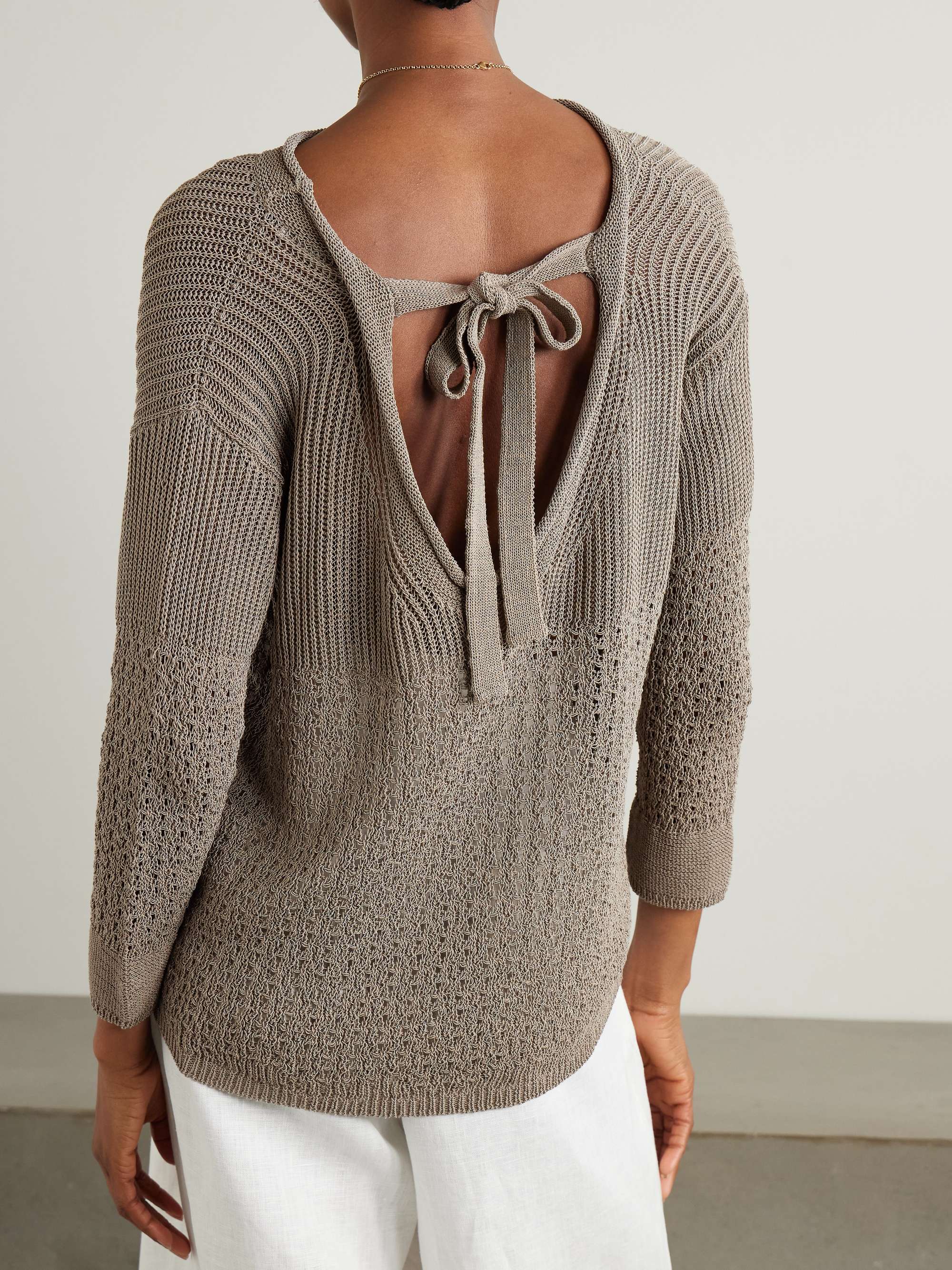 Paggi crocheted cotton-blend sweater view