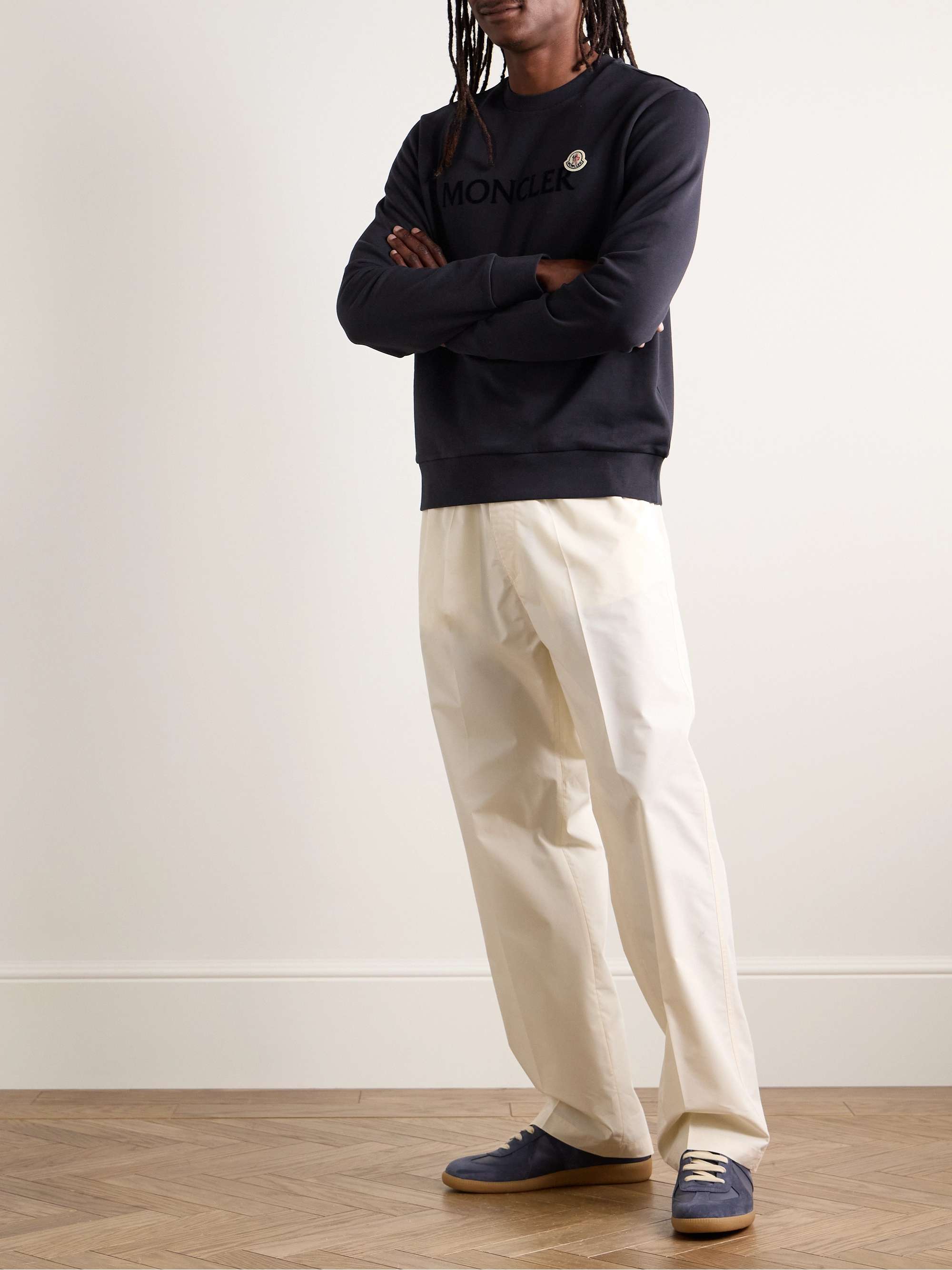 Appliquéd Logo-Flocked Cotton-Jersey Sweatshirt view