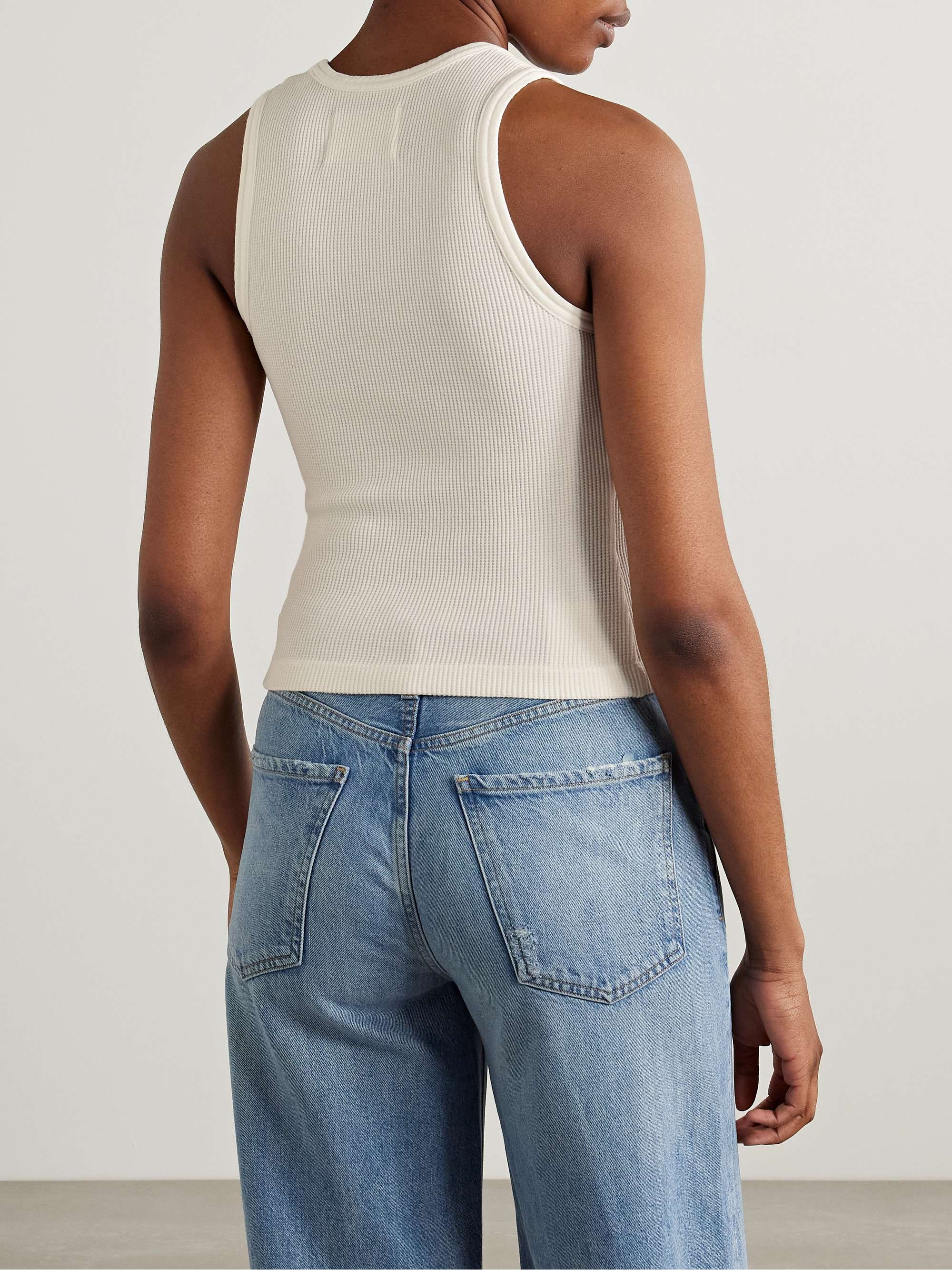 Inez waffle-knit cotton tank view