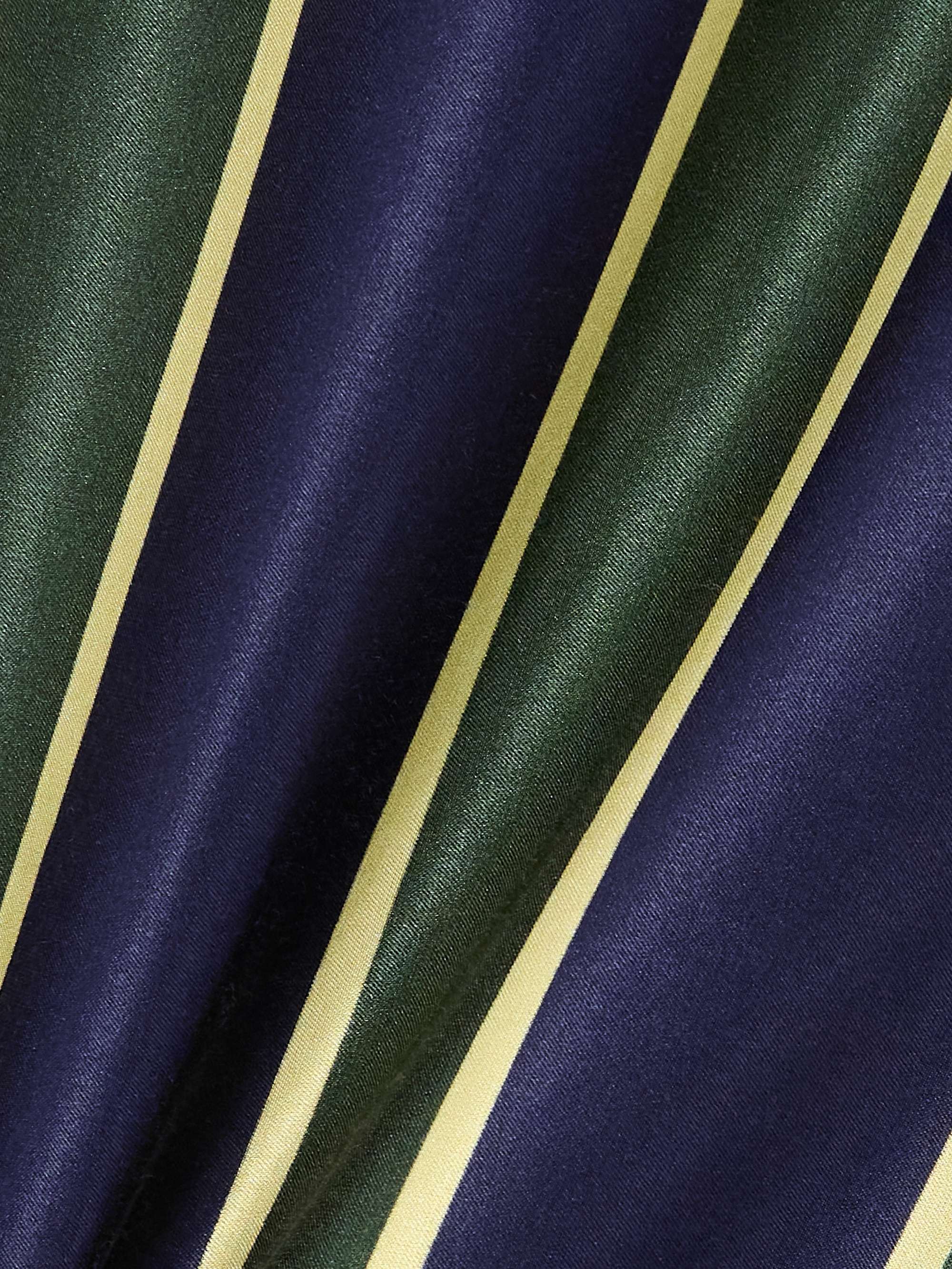 Appliquéd lace-trimmed striped cotton and silk-blend satin shorts view