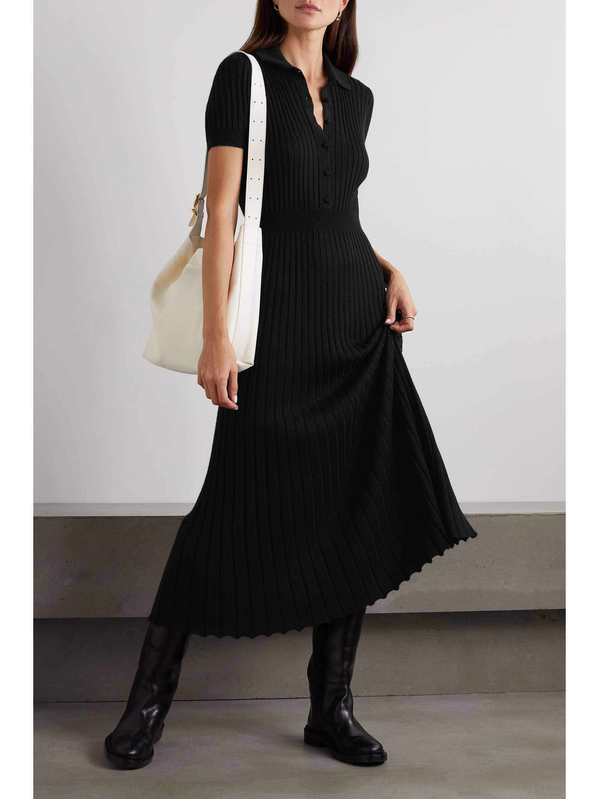 Amor ribbed silk and cashmere-blend maxi dress view