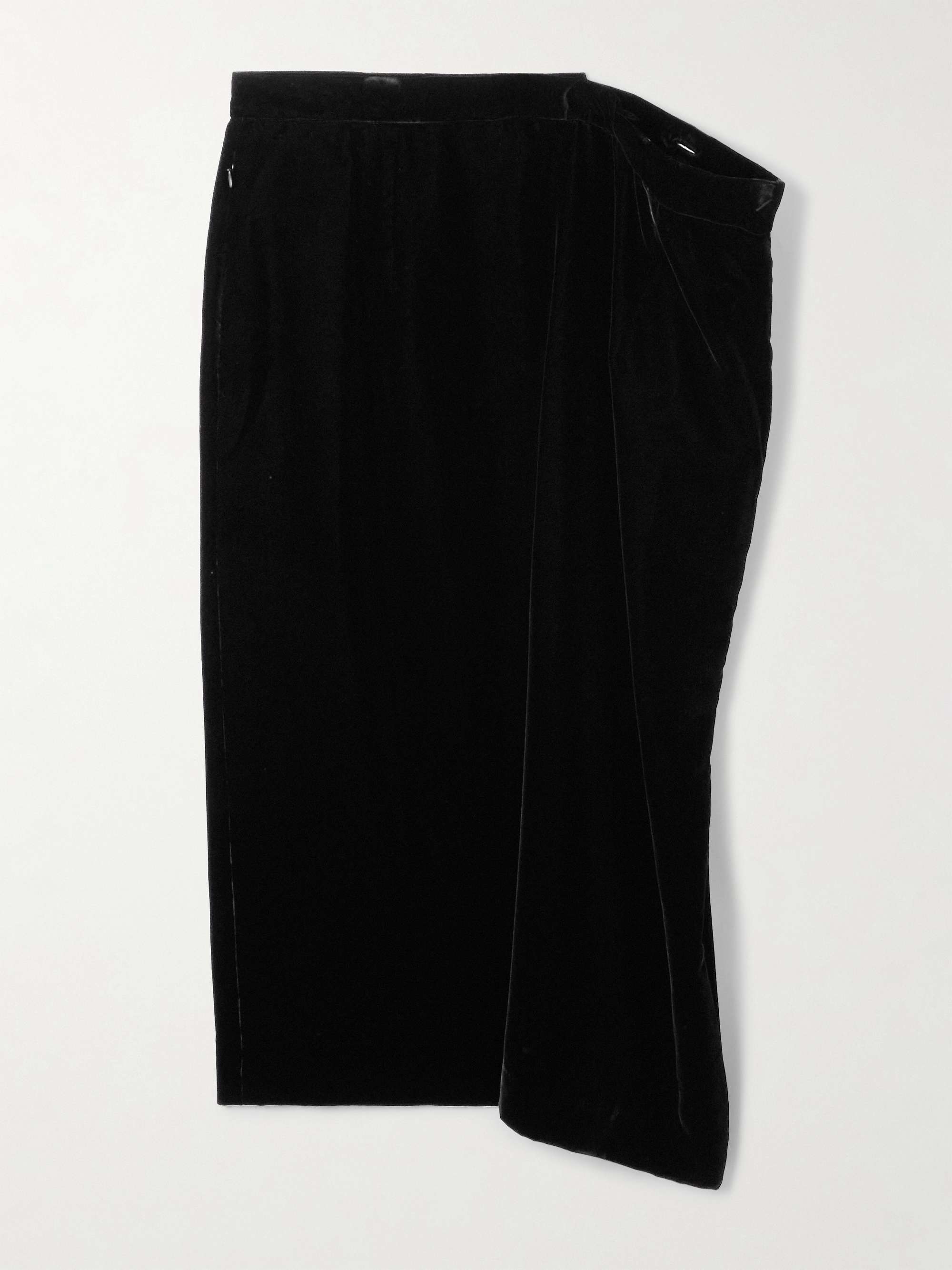 Asymmetric velvet maxi skirt view