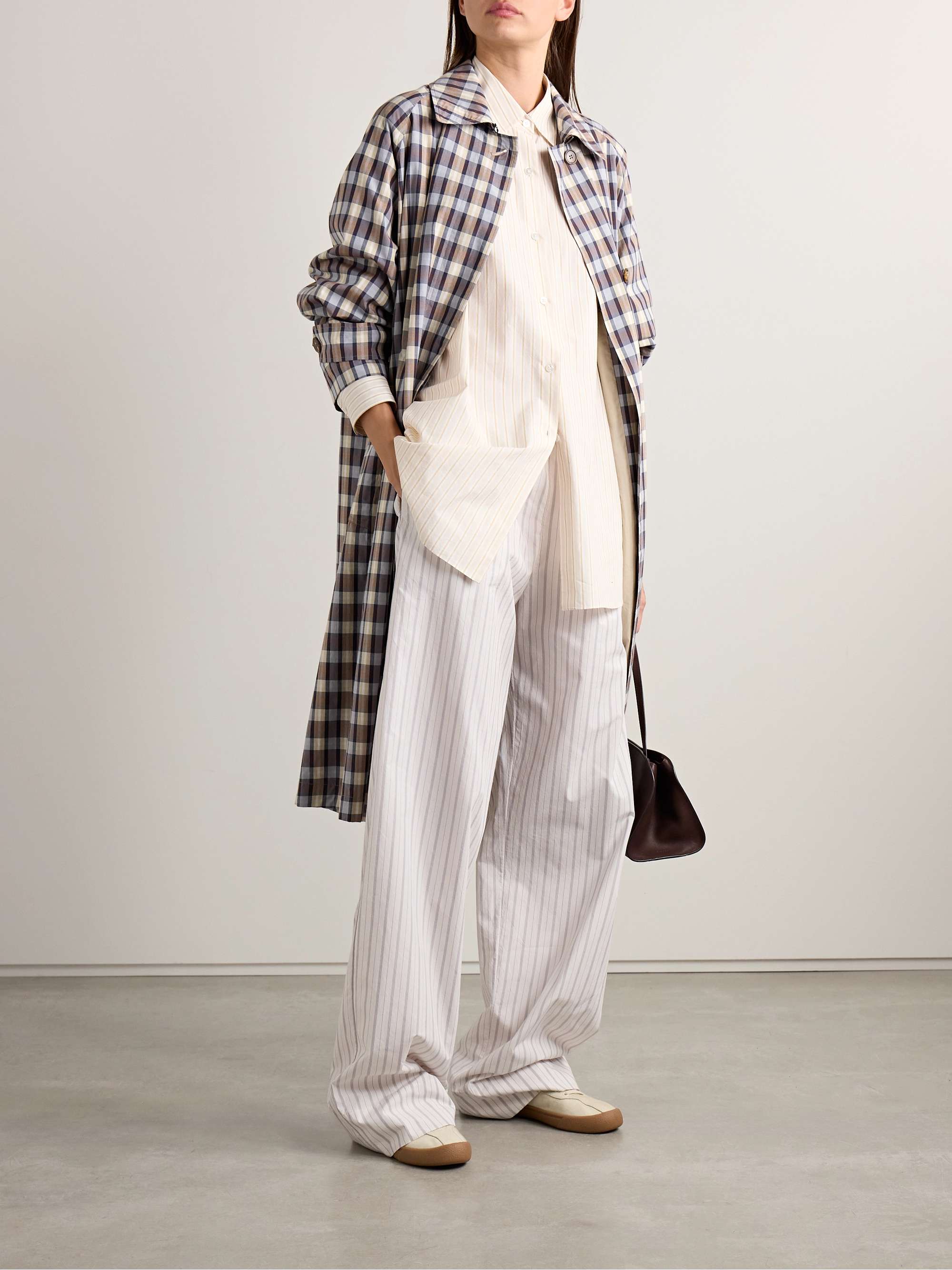 Hypnosta striped cotton-poplin wide-leg pants view
