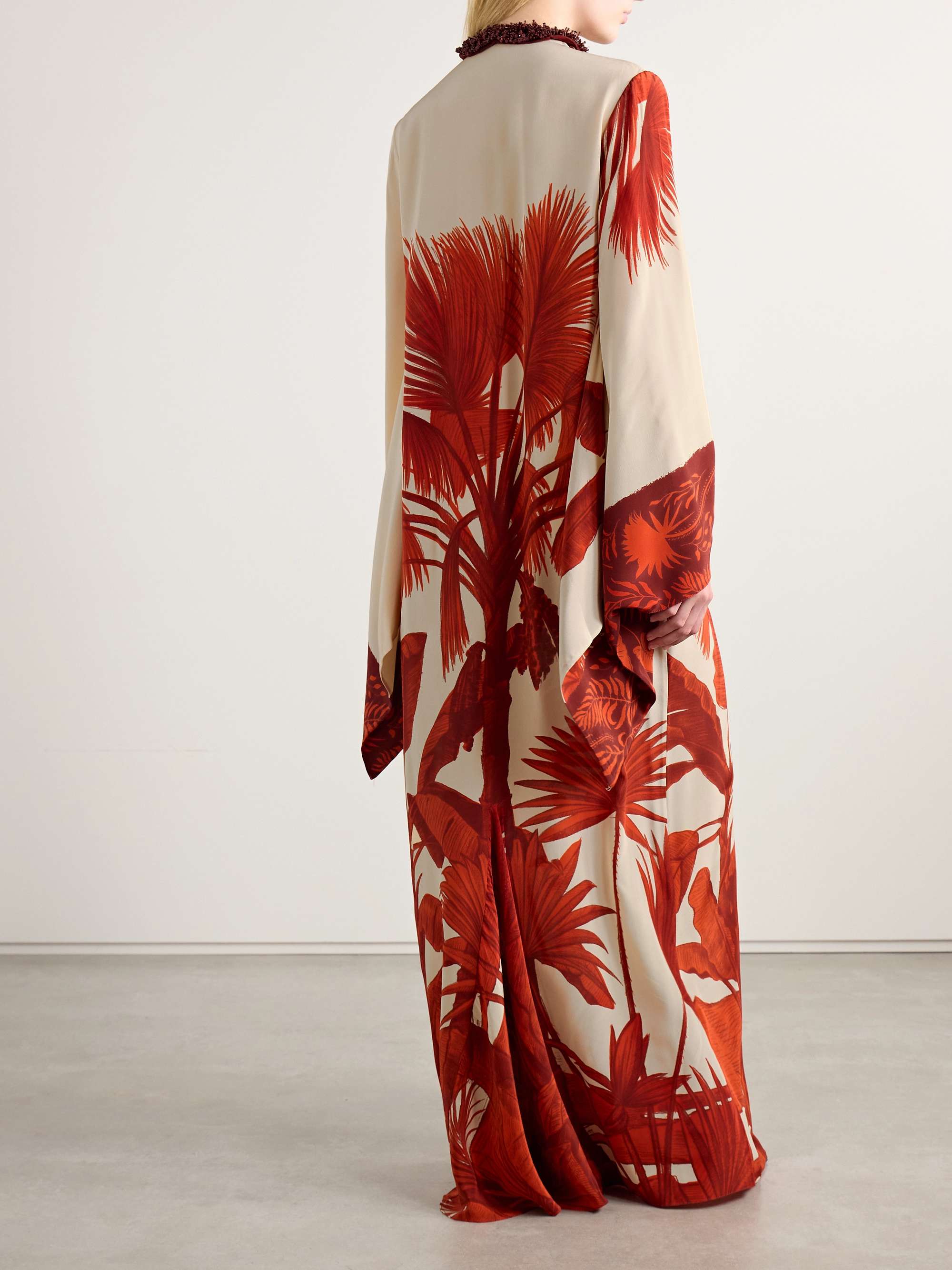 Southern Tropics oversized embellished printed silk crepe de chine maxi dress view