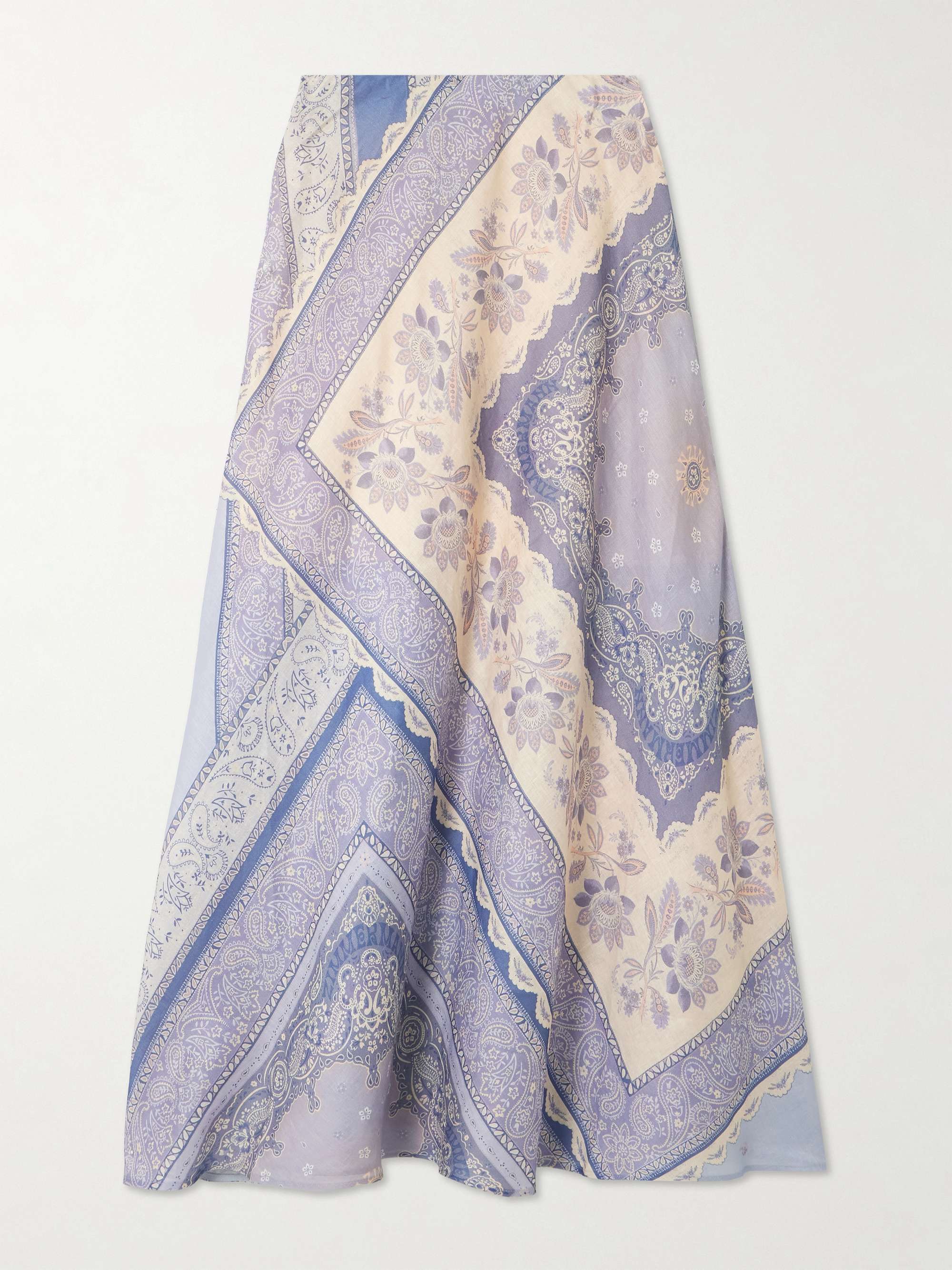 Lucky bandana-print linen maxi skirt view