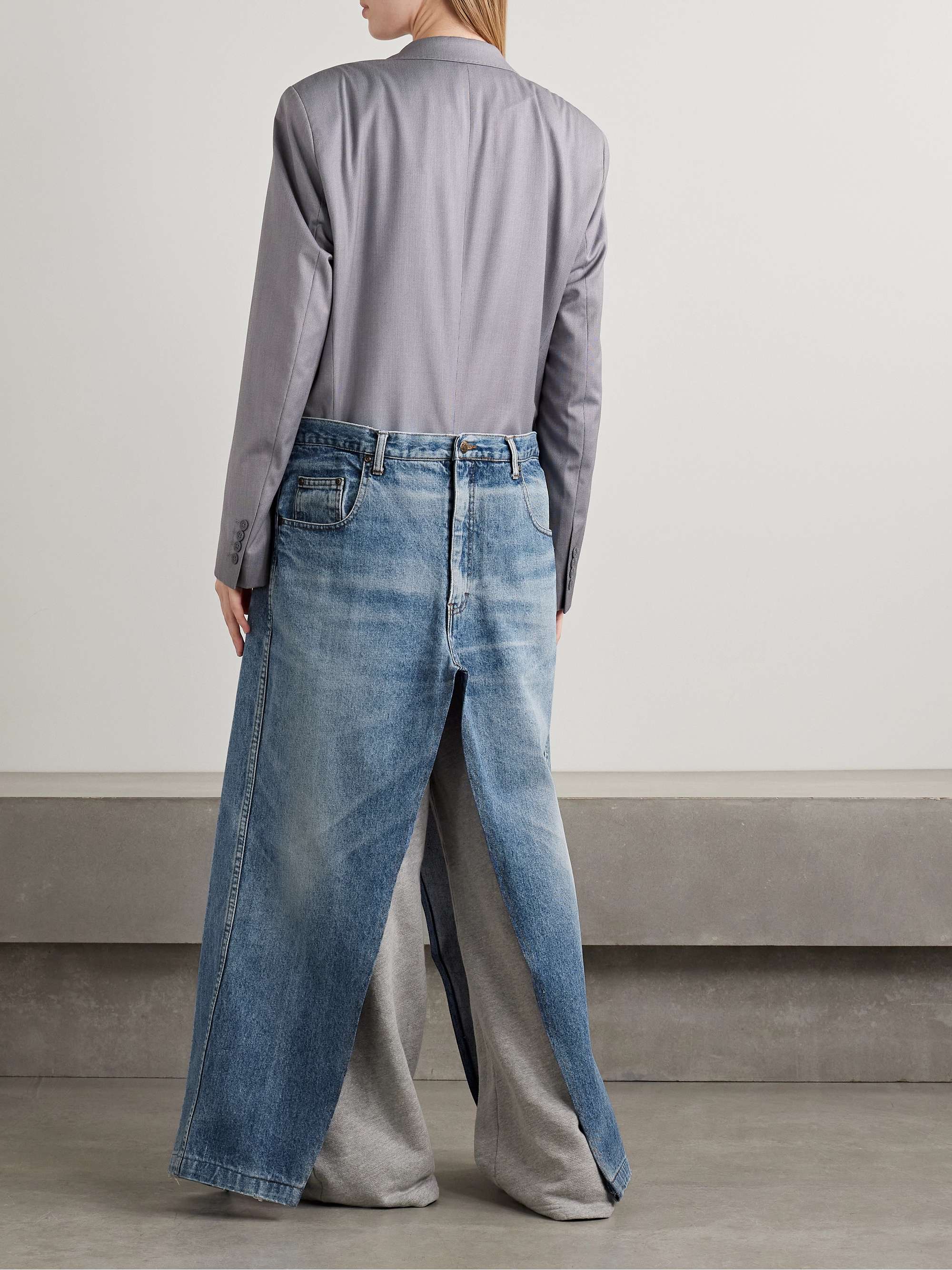 Denicoat convertible wool-blend and denim coat view