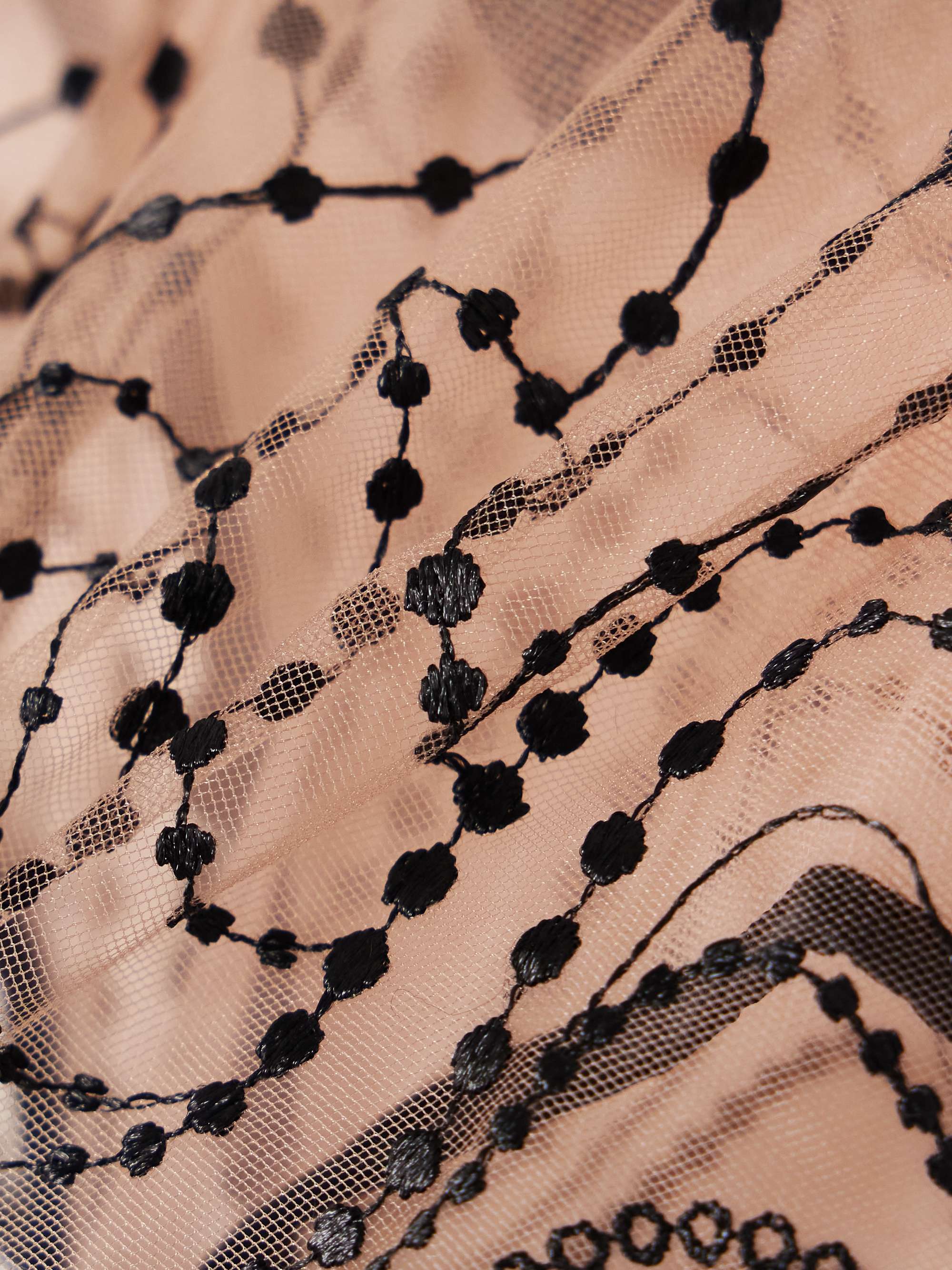 Ondule silk-blend trimmed embroidered tulle suspender belt view