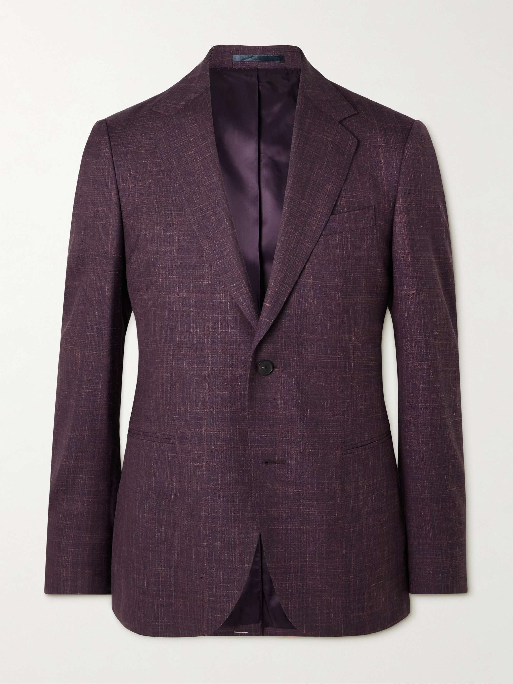 Slim-Fit Virgin Wool, Silk and Linen-Blend Suit Jacket view