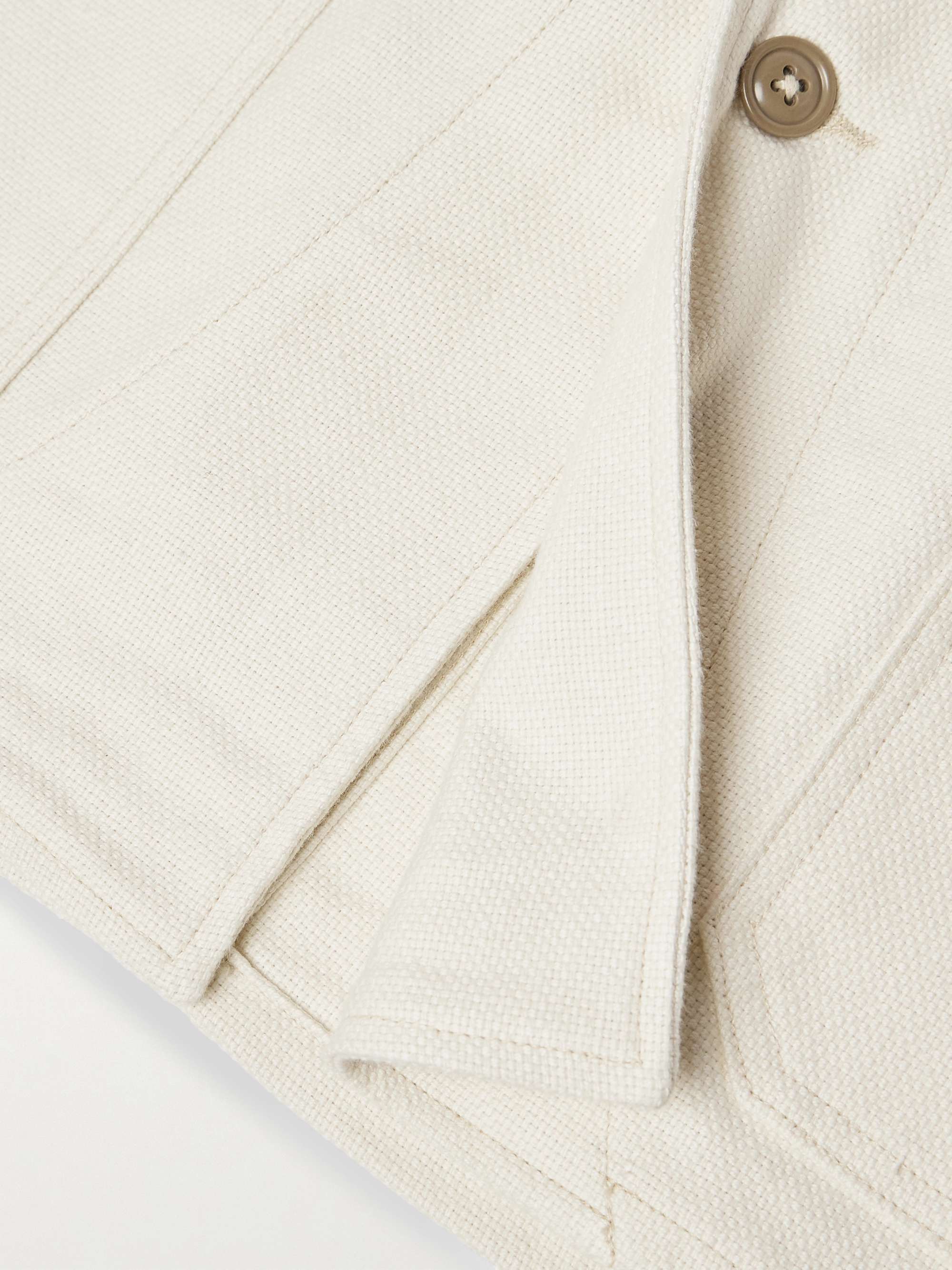 Convertible-Collar Linen and Cotton-Blend Jacket view