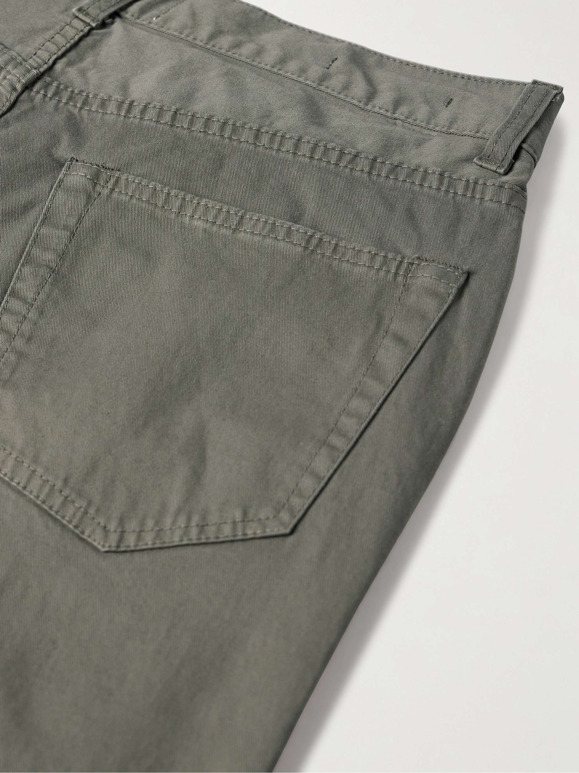 Straight-Leg Stretch-Cotton Twill Trousers view