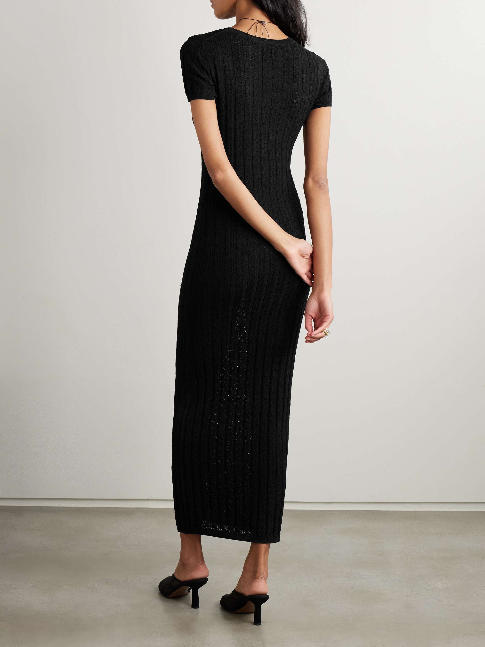Aruba pointelle-knit midi dress view