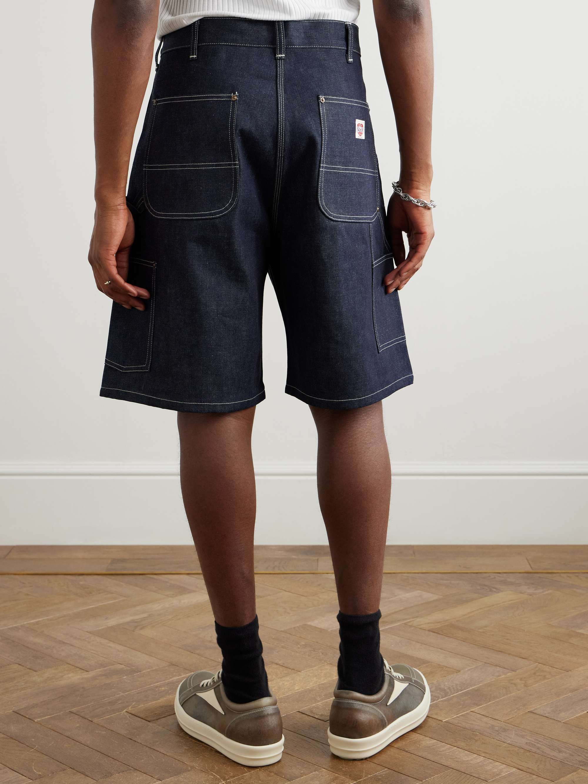 Straight-Leg Logo-Appliquéd Denim Shorts view
