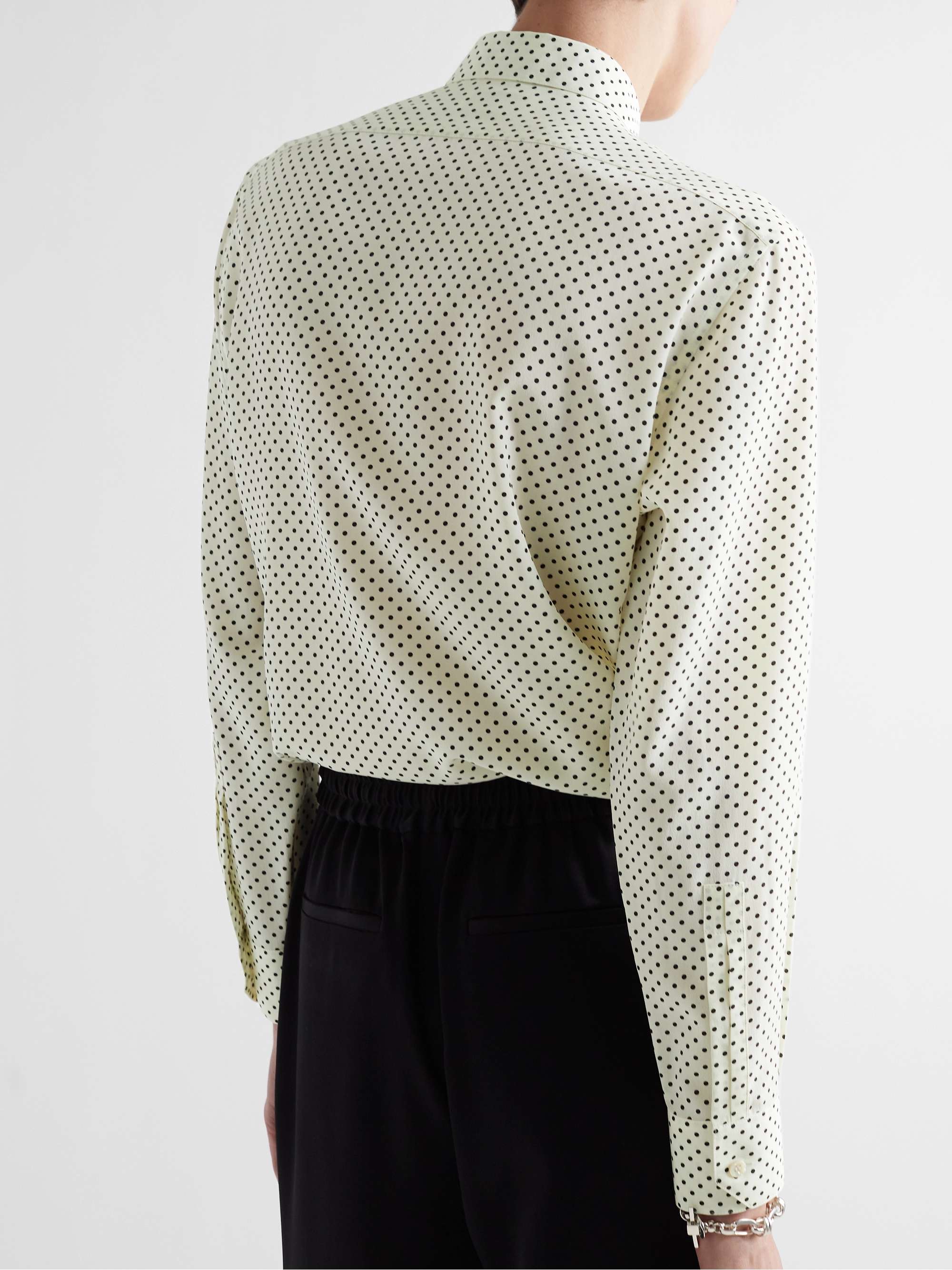Polka-Dot Silk Crepe De Chine Shirt view