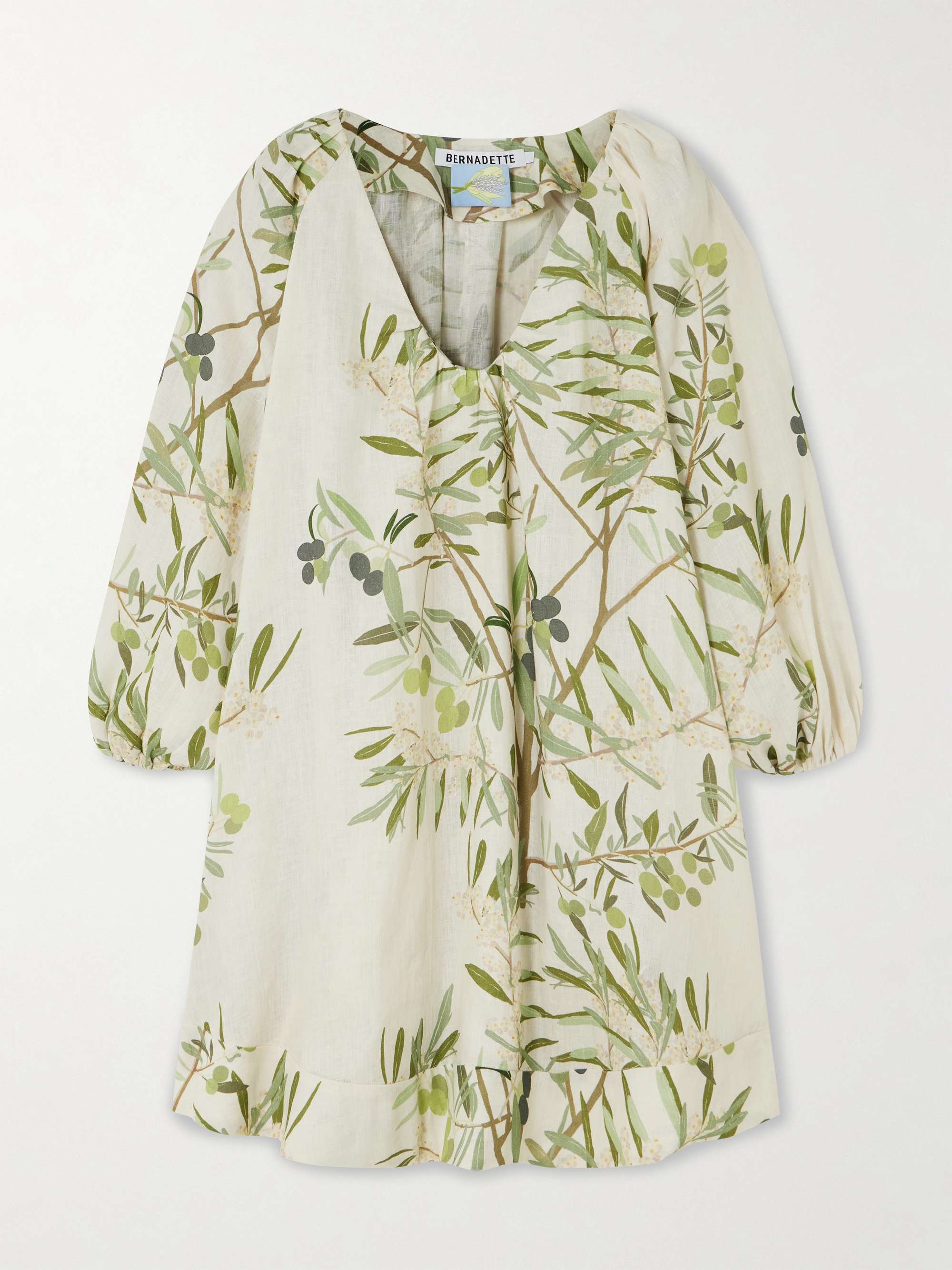 Georgette printed linen mini dress view